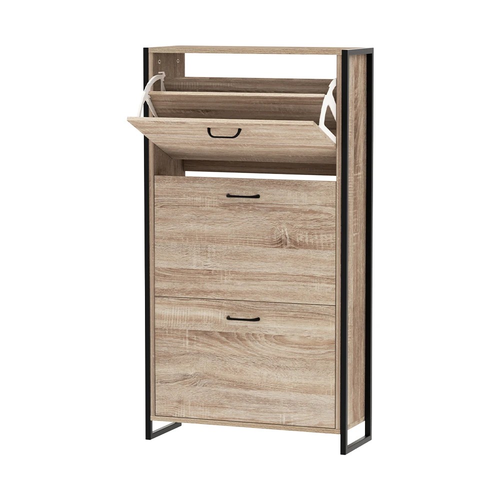 1 Artiss Shoe Rack Cabinet Adjustable Shelves 24 Pairs Tim - Natural, 1 of 7