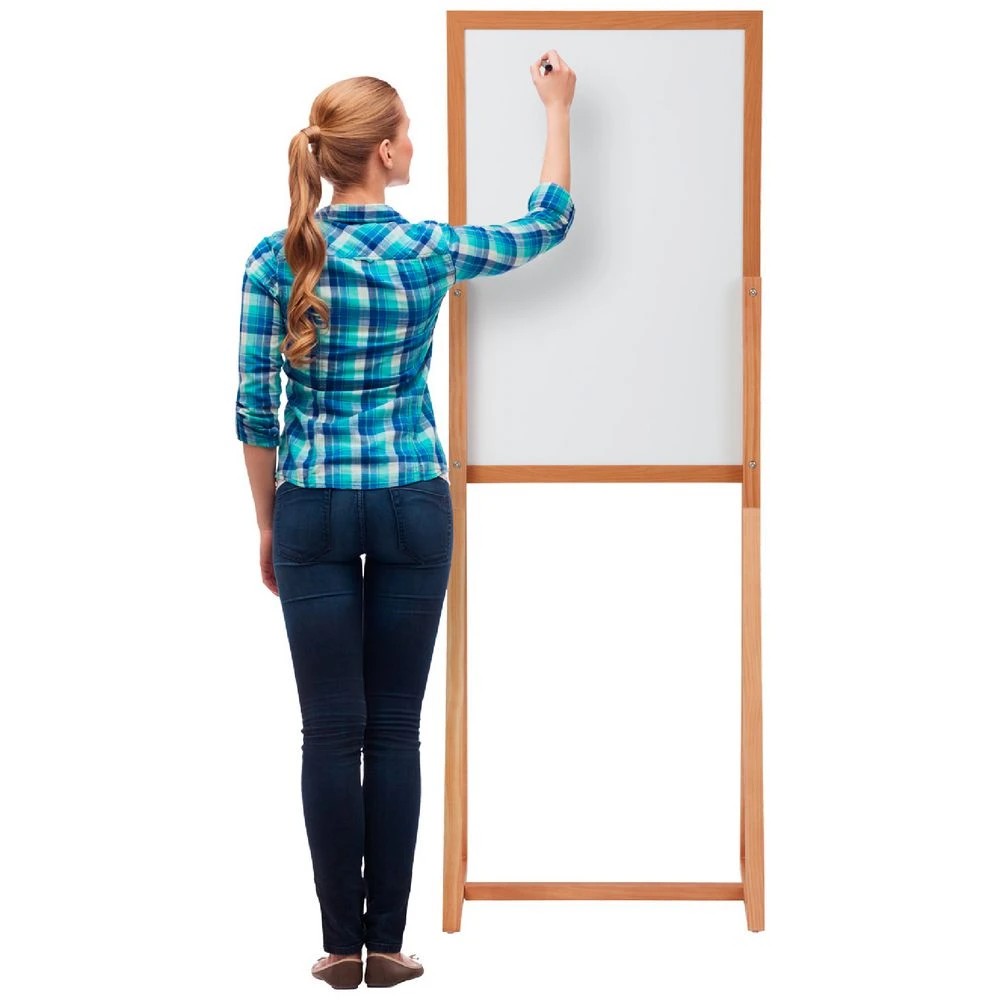 1 J.Burrows Mobile Whiteboard/Corkboard 600x900mm Pine Frame, 1 of 6