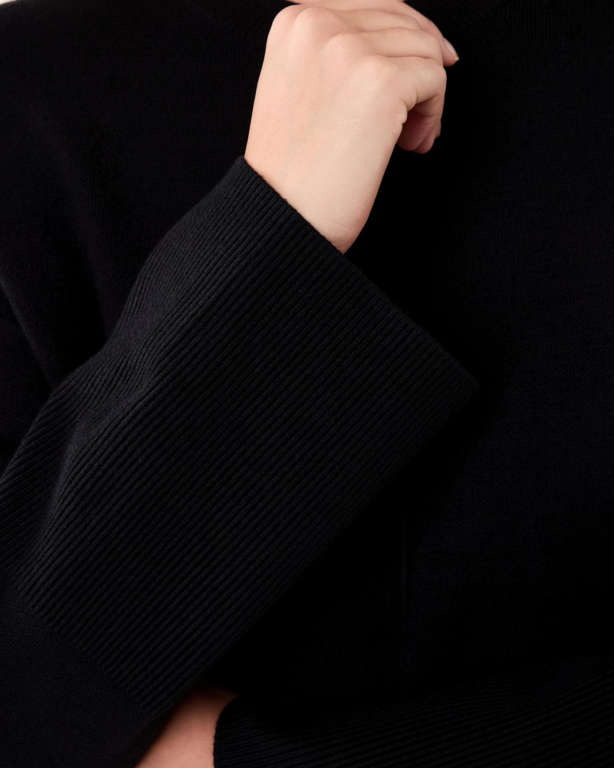 7 Compact Seam Front Oversized Jumper Black, 7 of 7