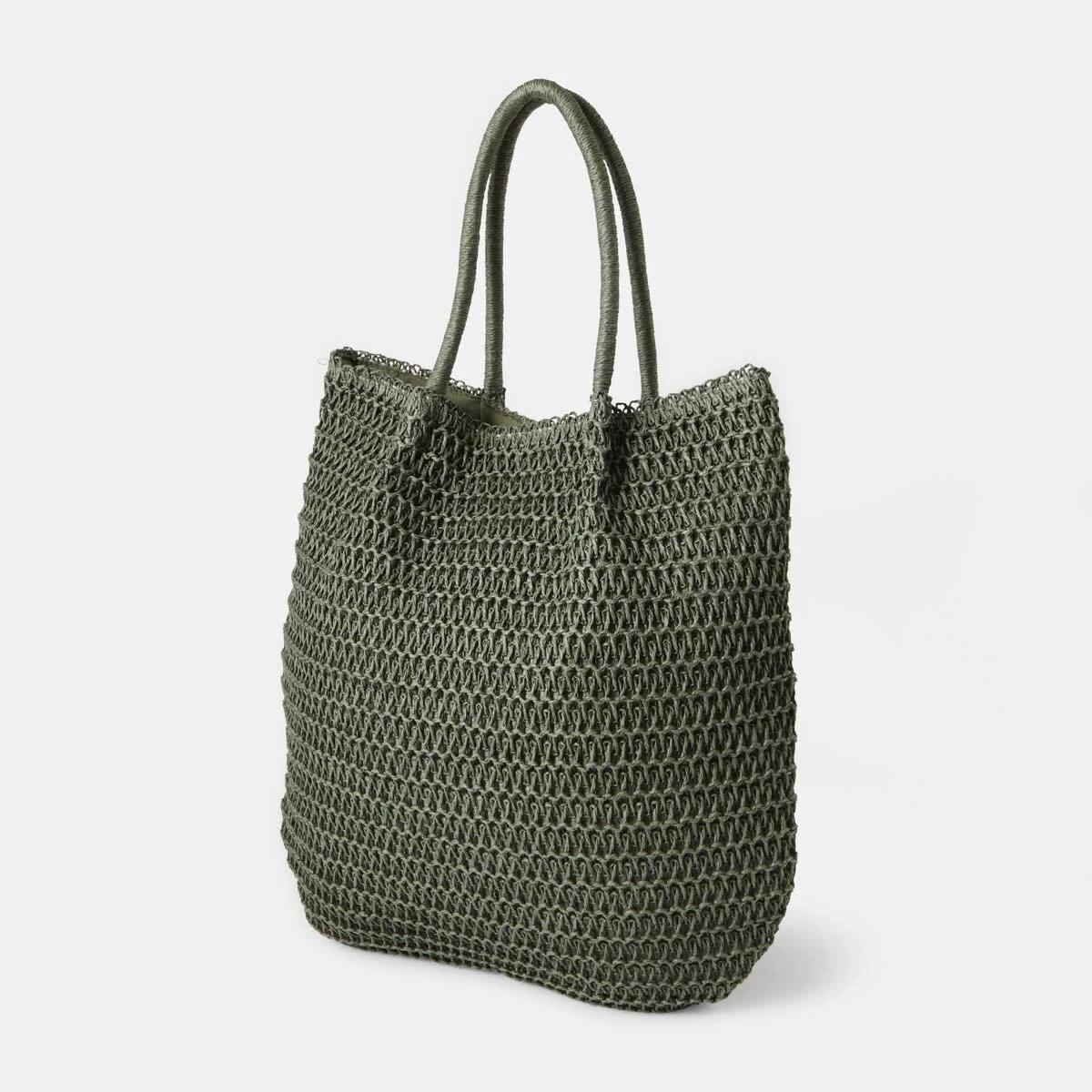 2 Soft Woven Tote Bag Grn Olive, 2 of 6