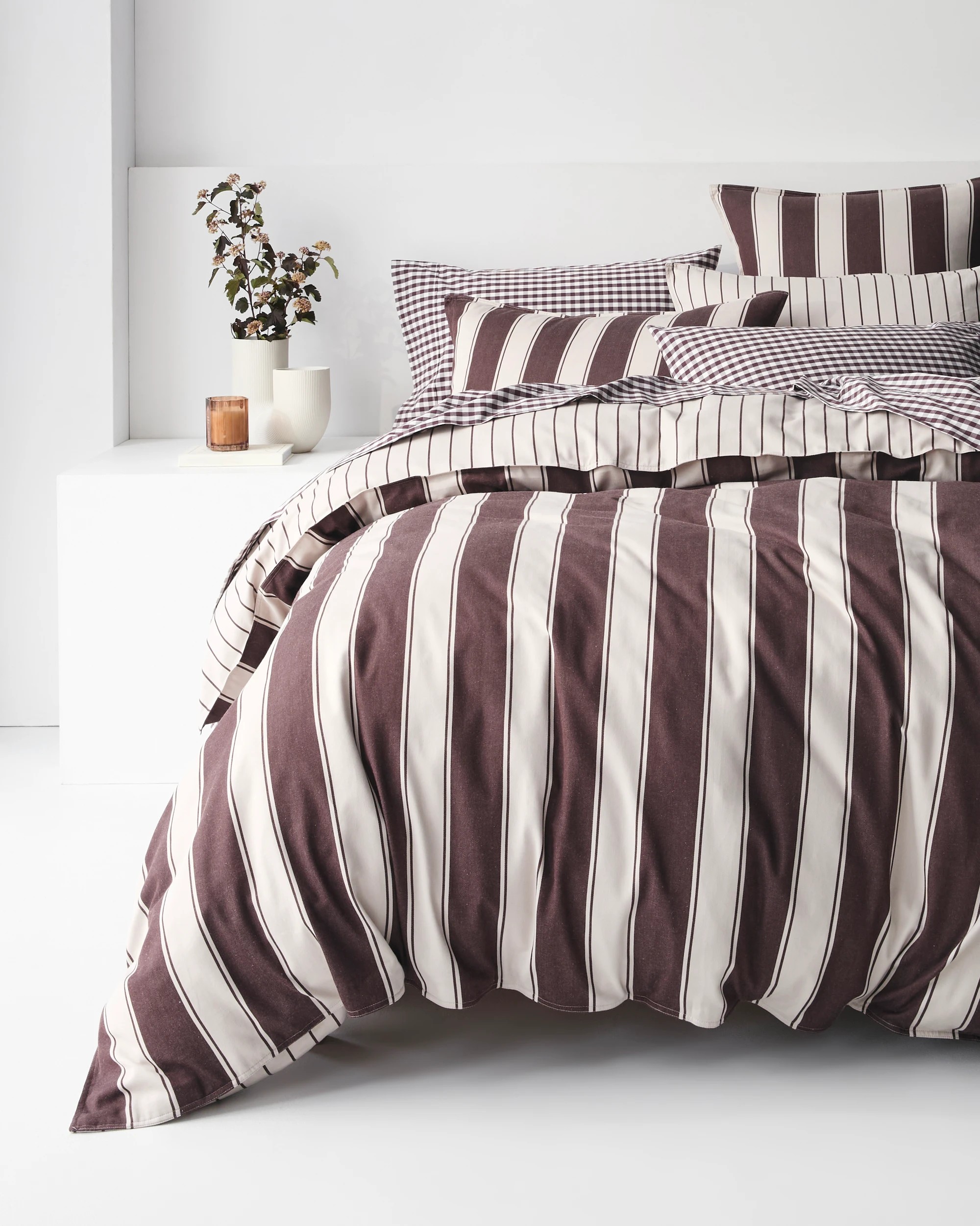 1 Target Rayne Stripe Quilt Cover Set - Queen Bed - Brown, 1 of 10