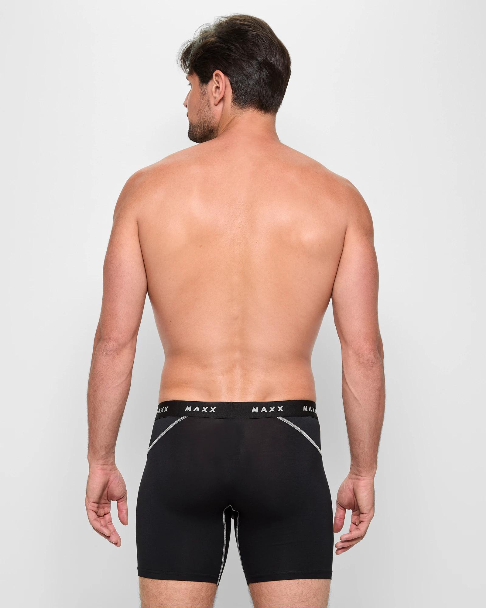 3 Bamboo Anti Chafe Long Leg Trunks - Maxx BLACK, 3 of 3