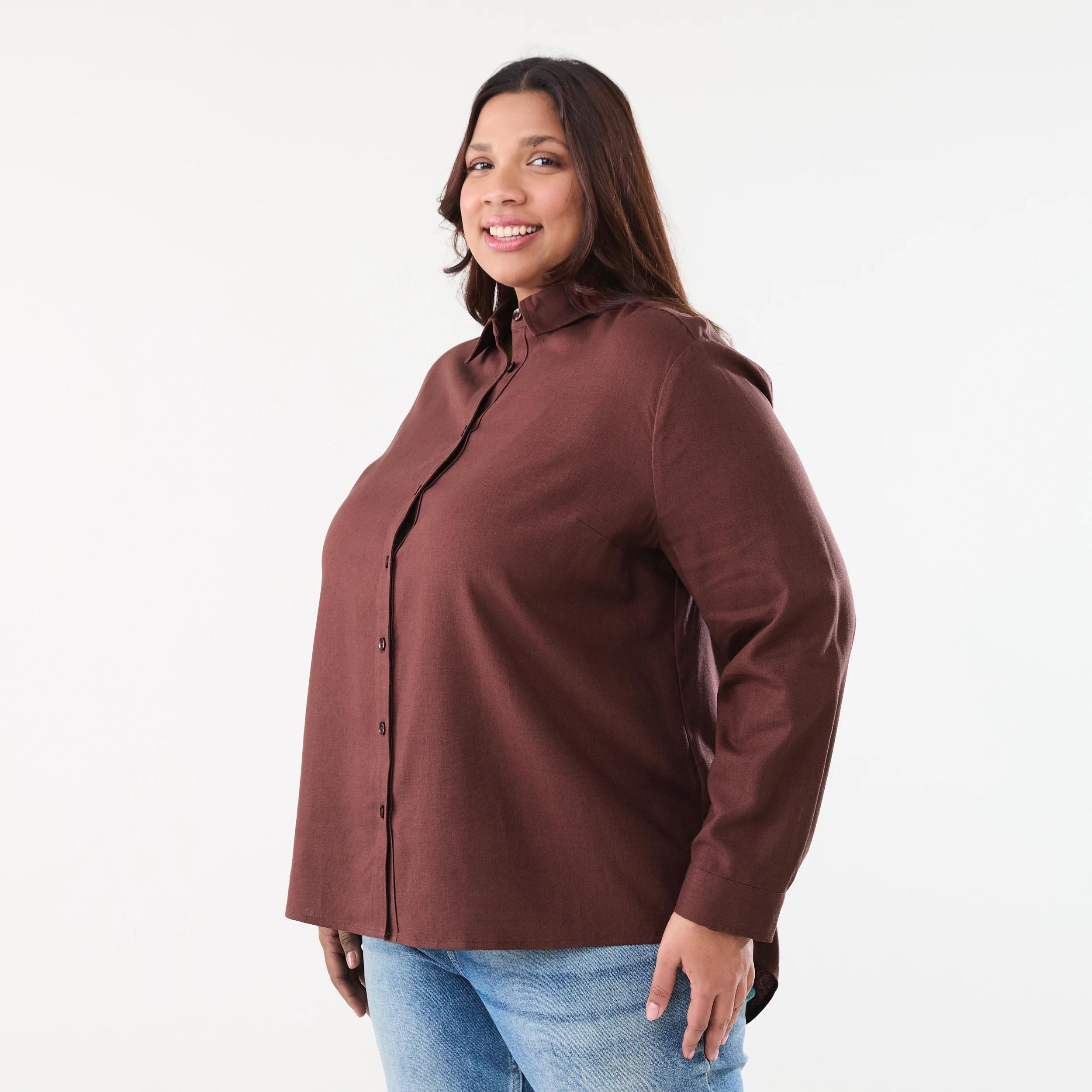2 Curve Long Sleeve Shirt DARK HENNA, 2 of 6