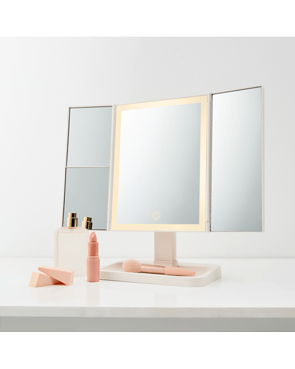 Trifold LED Mirror