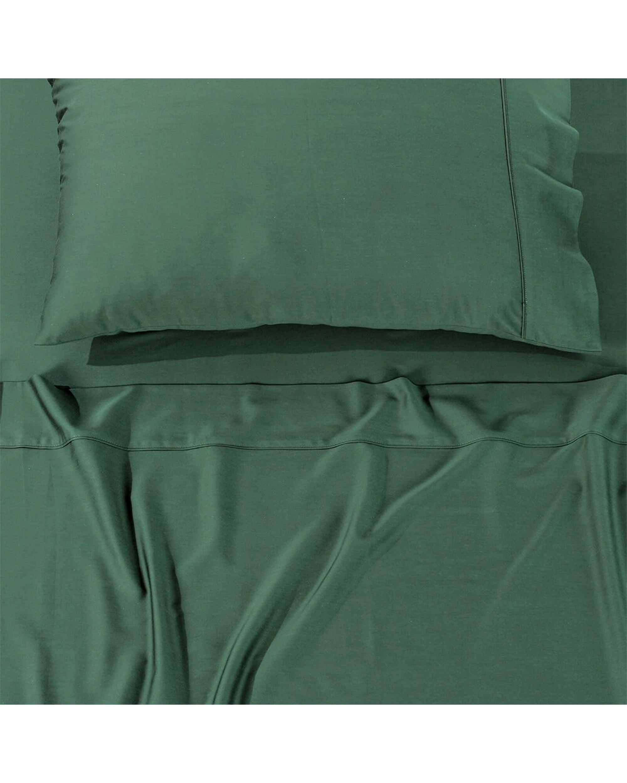 3 Bianca Rosebank 500TC Bamboo Cotton Sateen Blend Sheet Set With 2 Pillowcases - Super King Bed - Green, 3 of 7