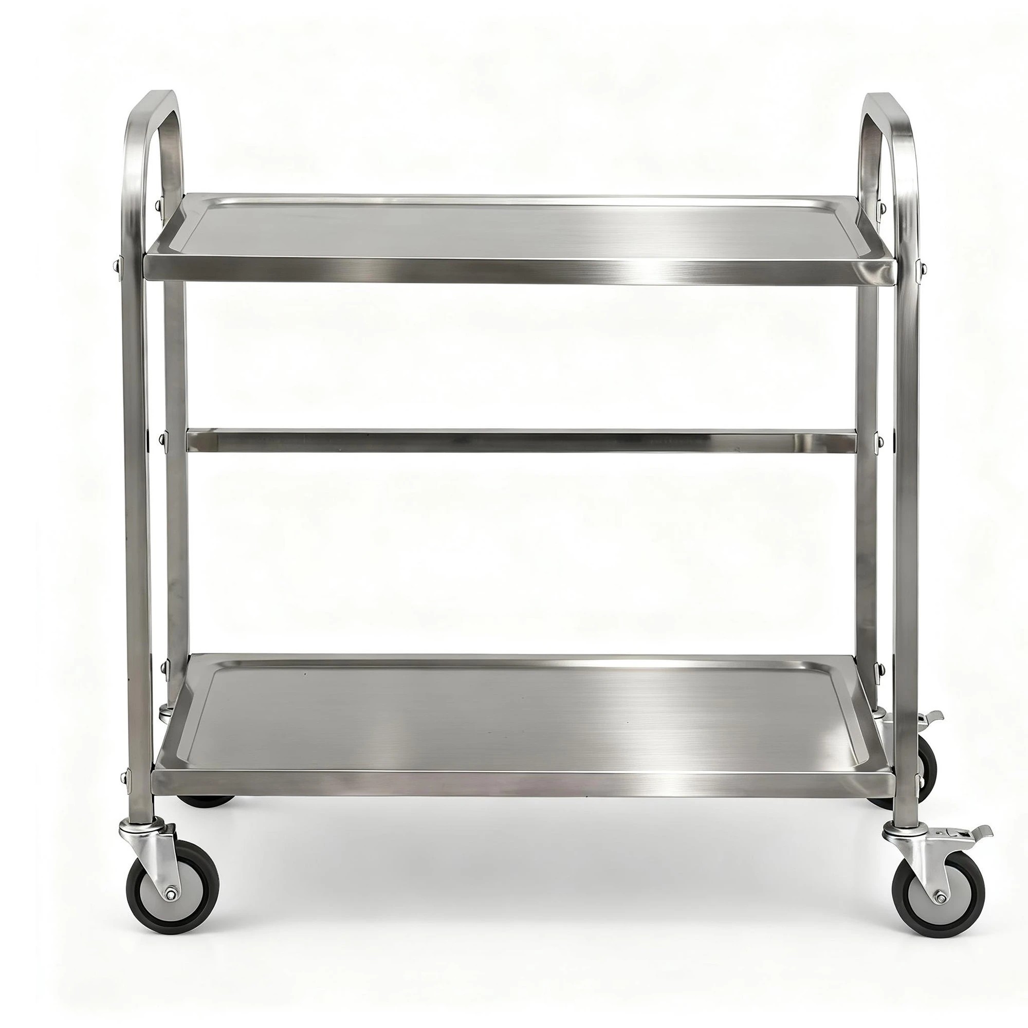 1 Cefito 2-Tier Stainless Steel Kitchen Trolley with Wheels 84x56x98cm - Silver, 1 of 6