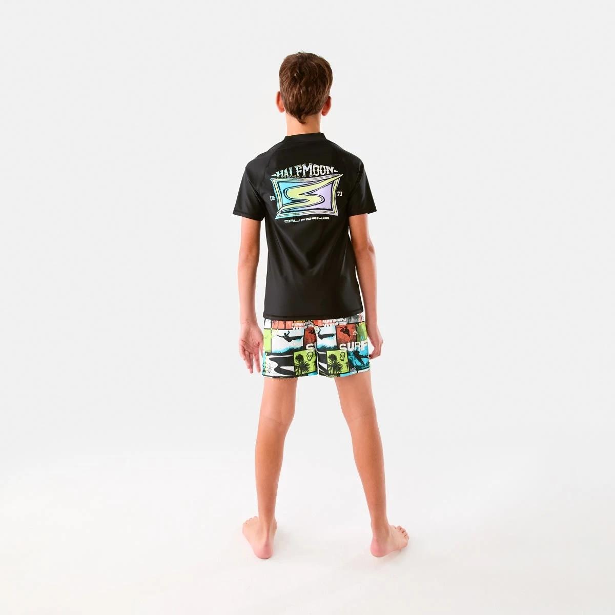 6 Short Sleeve Print Rash Vest Black, 6 of 10