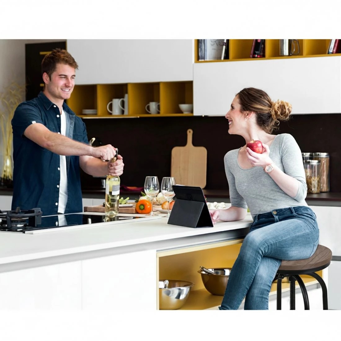 6 Artiss Bar Stools Adjustable Wood Chairs - Black, 6 of 7