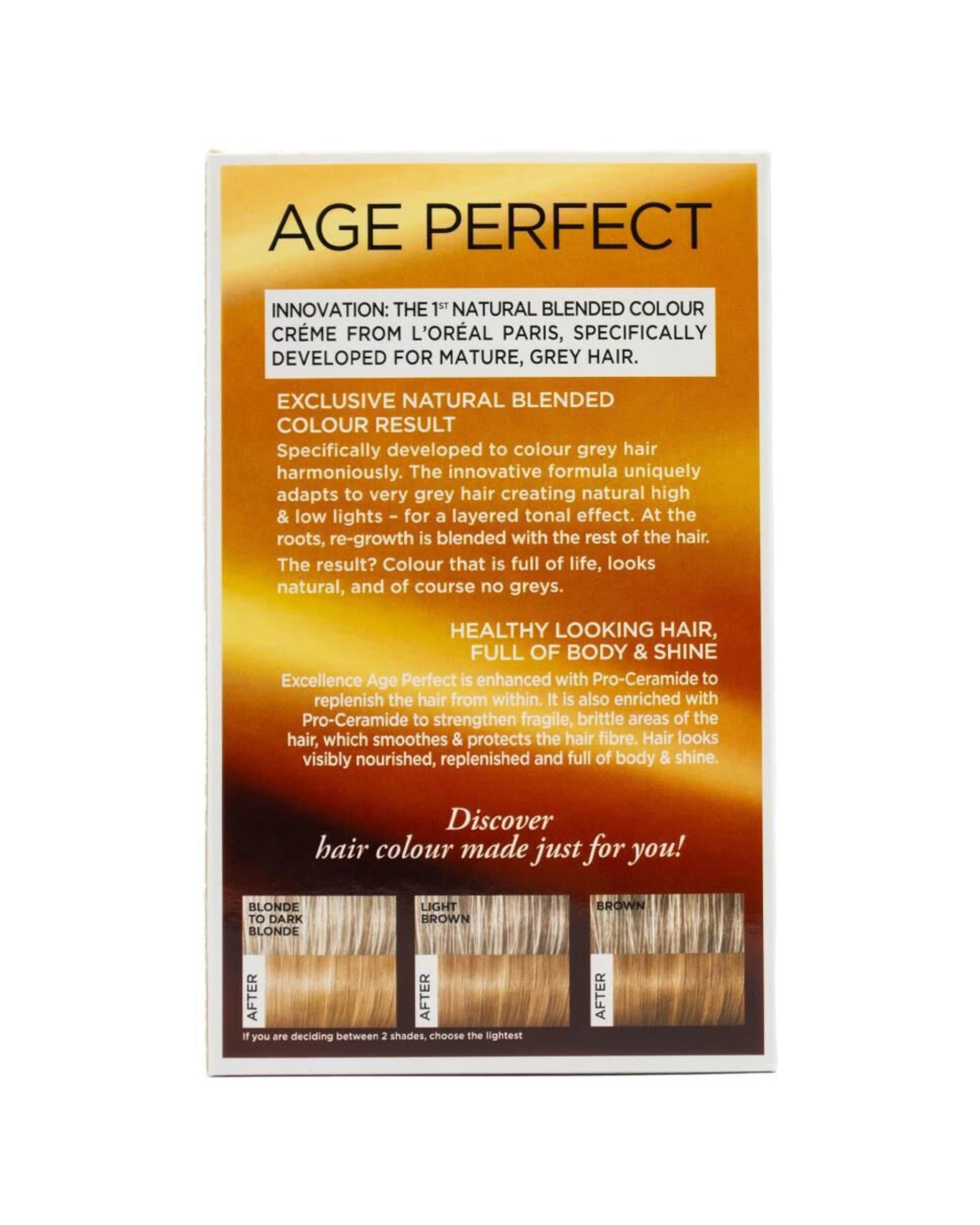 3 Loreal Hair Colour Age Perfect 6PK Designed For Mature Hair Dark Gold Rose Blonde 7.32 - Multi, 3 of 5