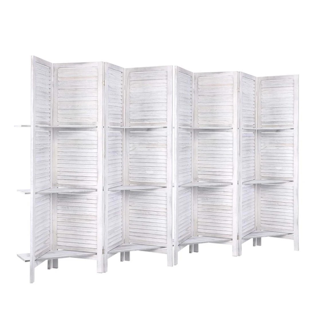 3 Artiss 8 Panel Room Divider Screen 326x170cm Shelf - White, 3 of 8