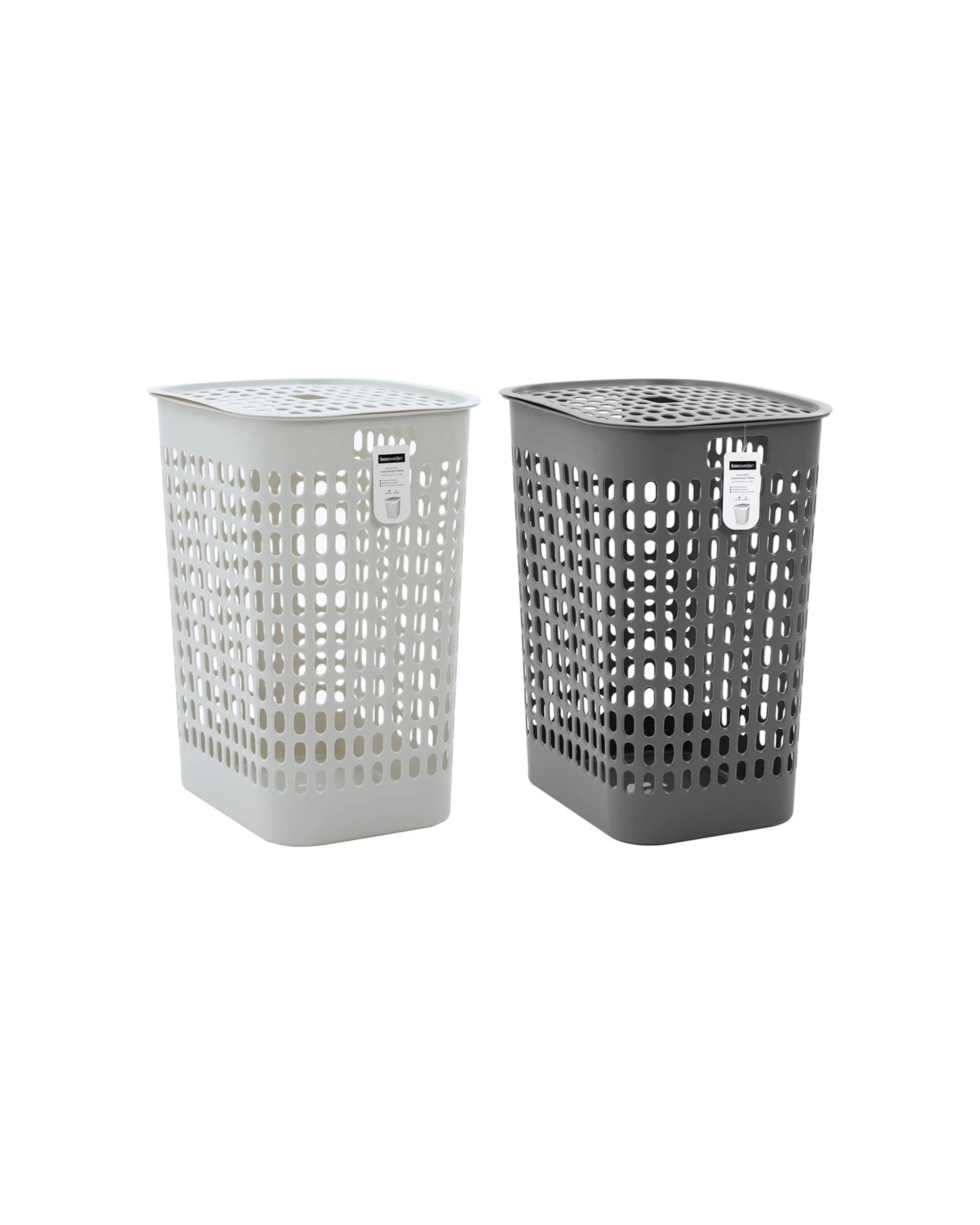 2 Boxsweden 58l Laundry Lidded Basket Hamper Dirty Clothes Storage Large - Assorted, 2 of 5