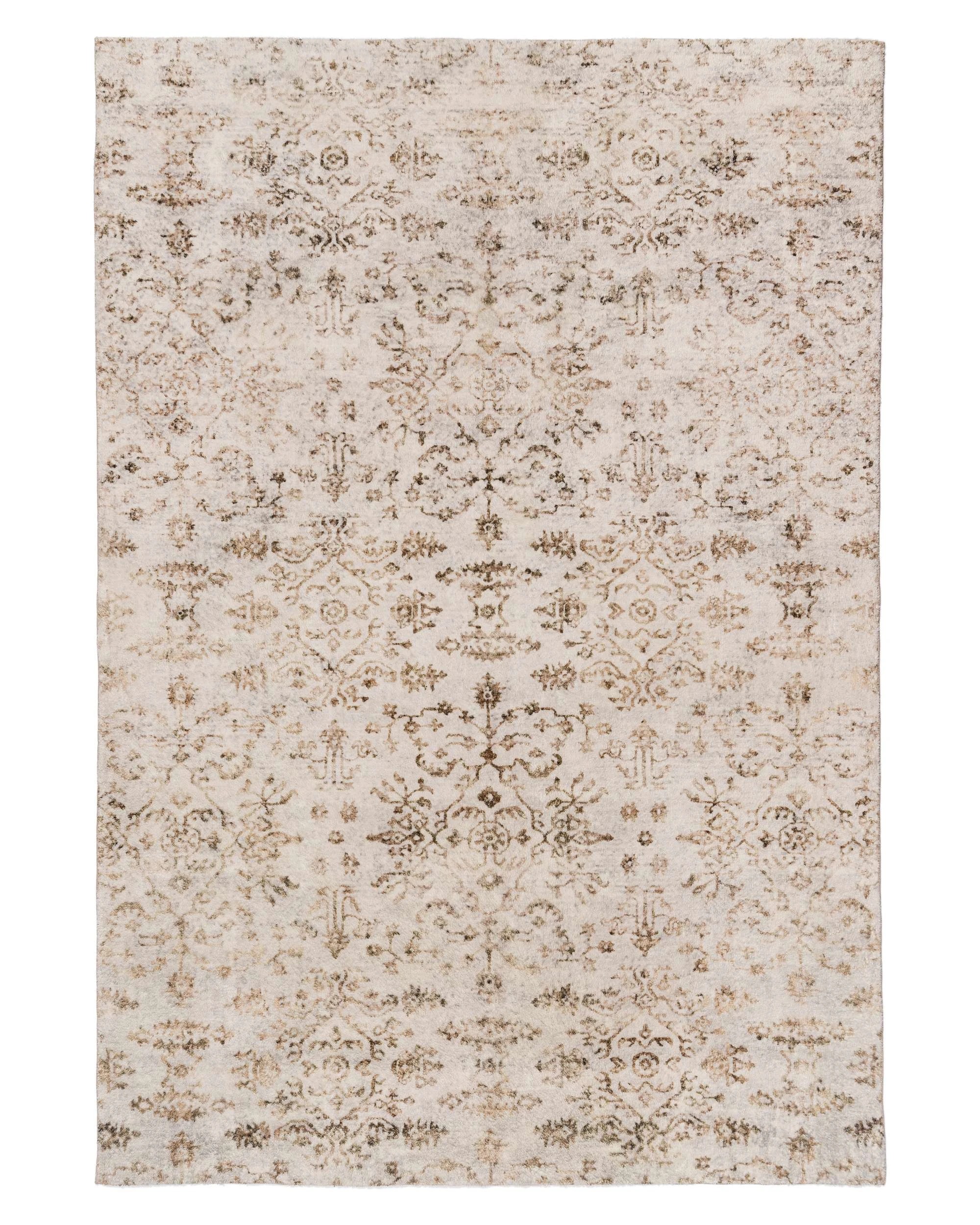 1 Loopsie Solna Floral Washable Rug-180cm x 120cm - Beige, 1 of 7