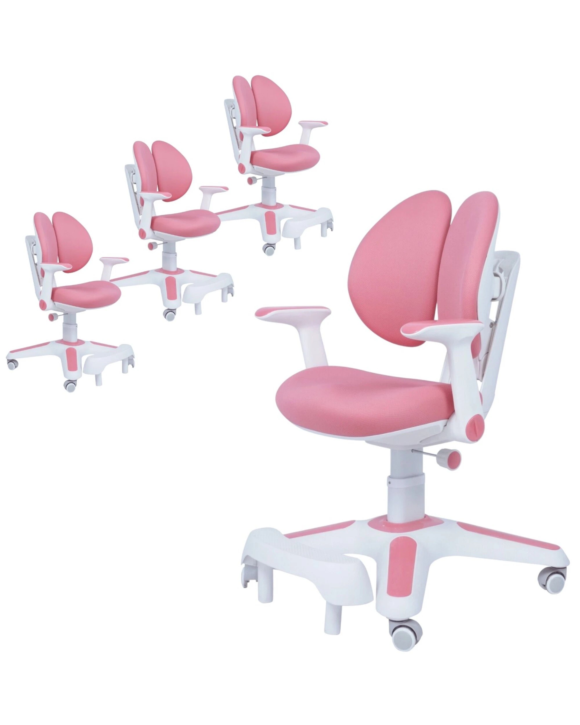 1 BR Home Height Adjustable Ergonomic Study Chairs for Kids - Set of 4, 1 of 10