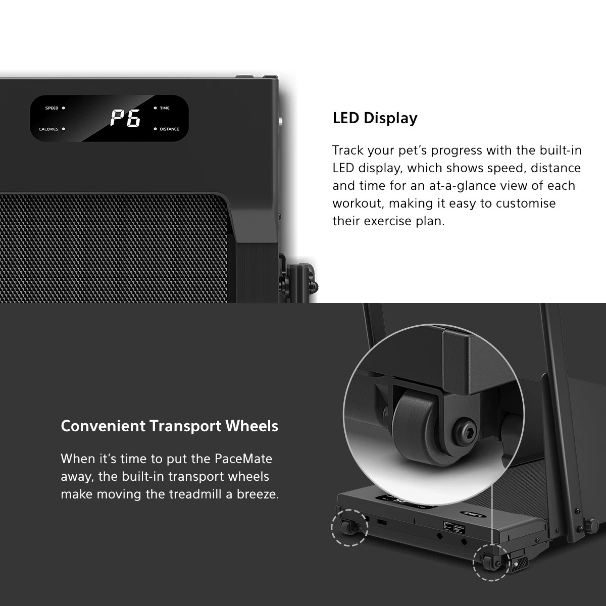 8 LSG PaceMate 2-in-1 Dog Treadmill & Walking Pad - Black, 8 of 9