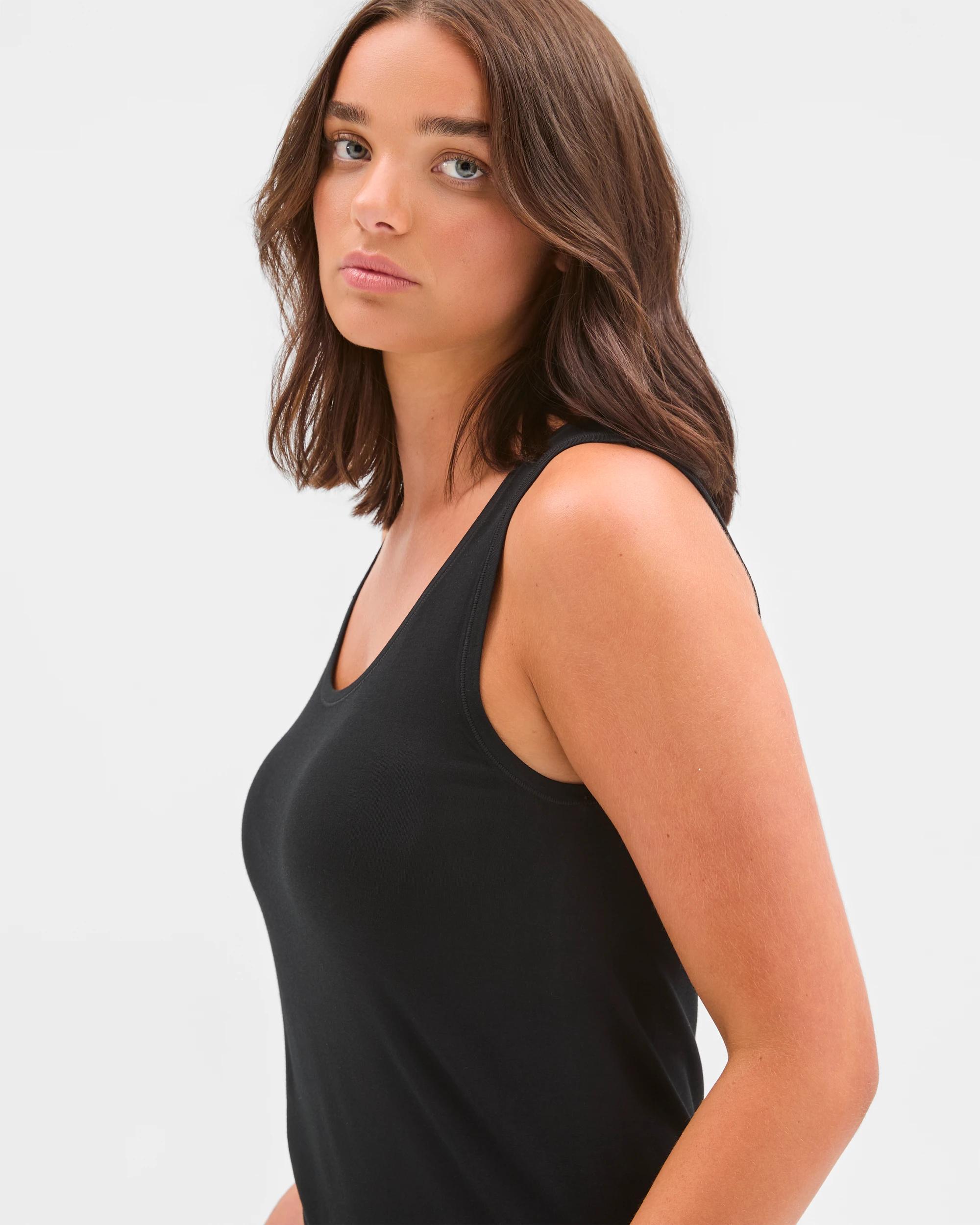3 Target Woman Bamboo Thermal Tank Top BLACK, 3 of 5