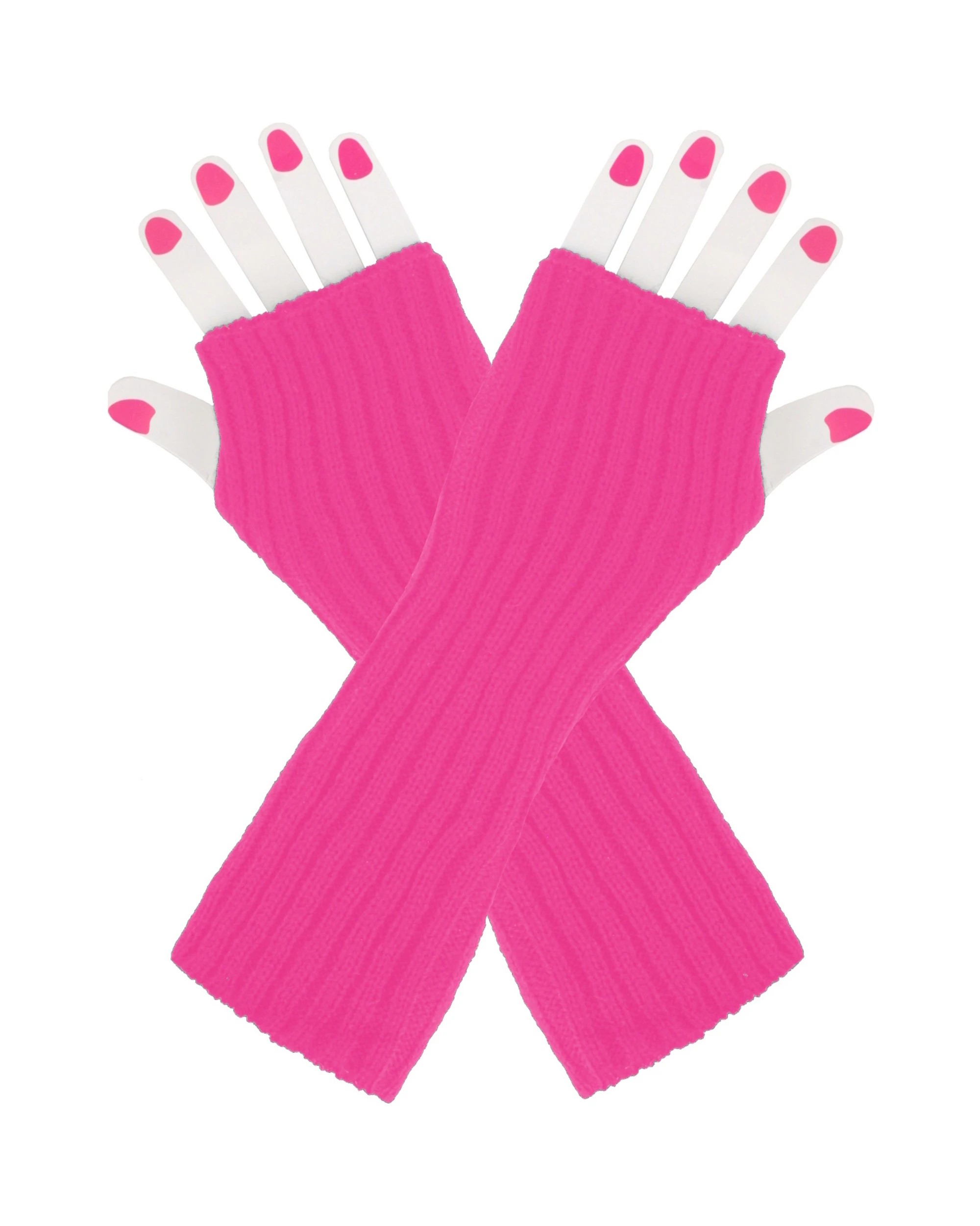 1 Oceana Hot Knitted Arm Warmers - One Size - Pink, 1 of 1