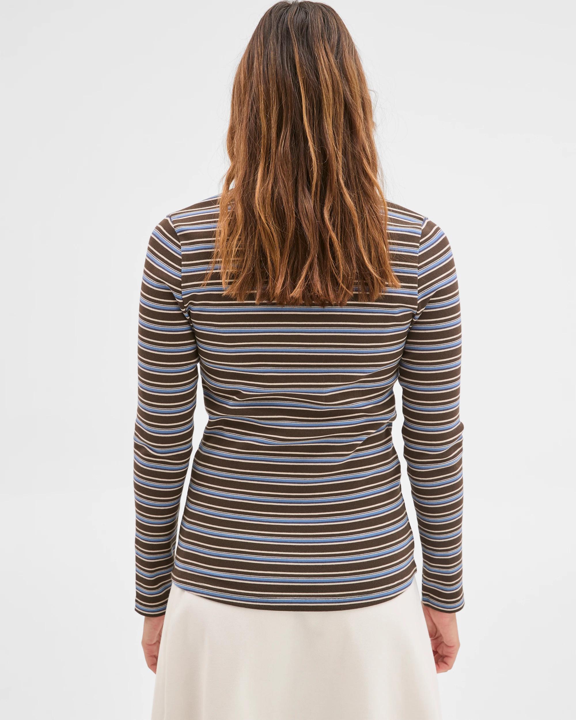 4 Target Woman Australian Cotton Long Sleeve Scoop Neck Rib T-Shirt STRIPE, 4 of 5