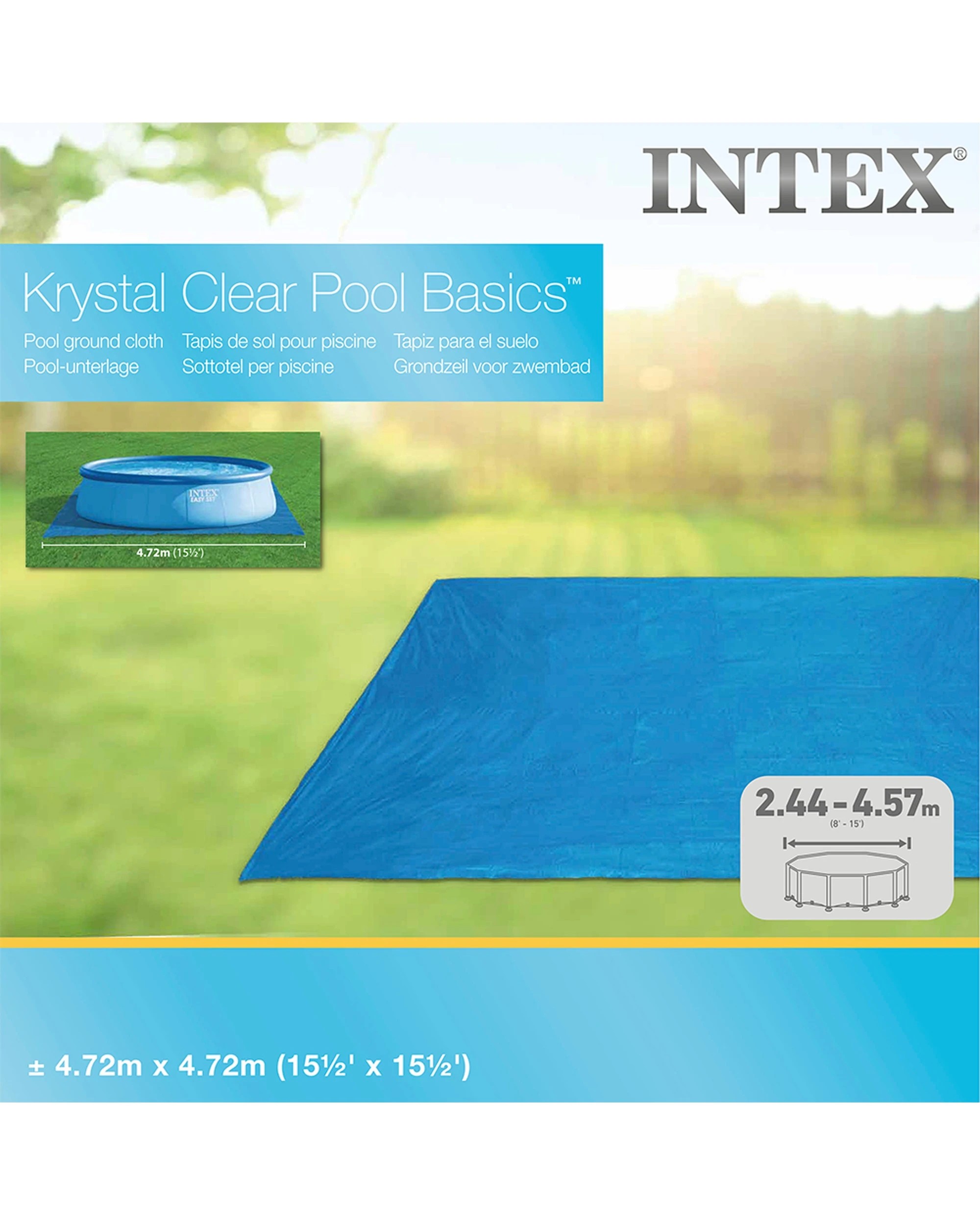5 Intex Under Ground Cloth For 15ft Outdoor Swimming Pool - Blue, 5 of 5