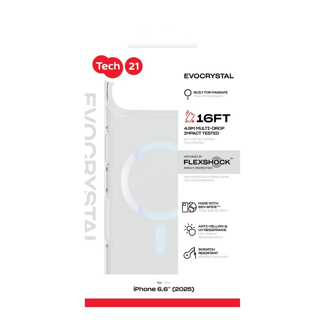 5 Tech21 EvoCrystal iPhone Air MagSafe Case Clear, 5 of 5
