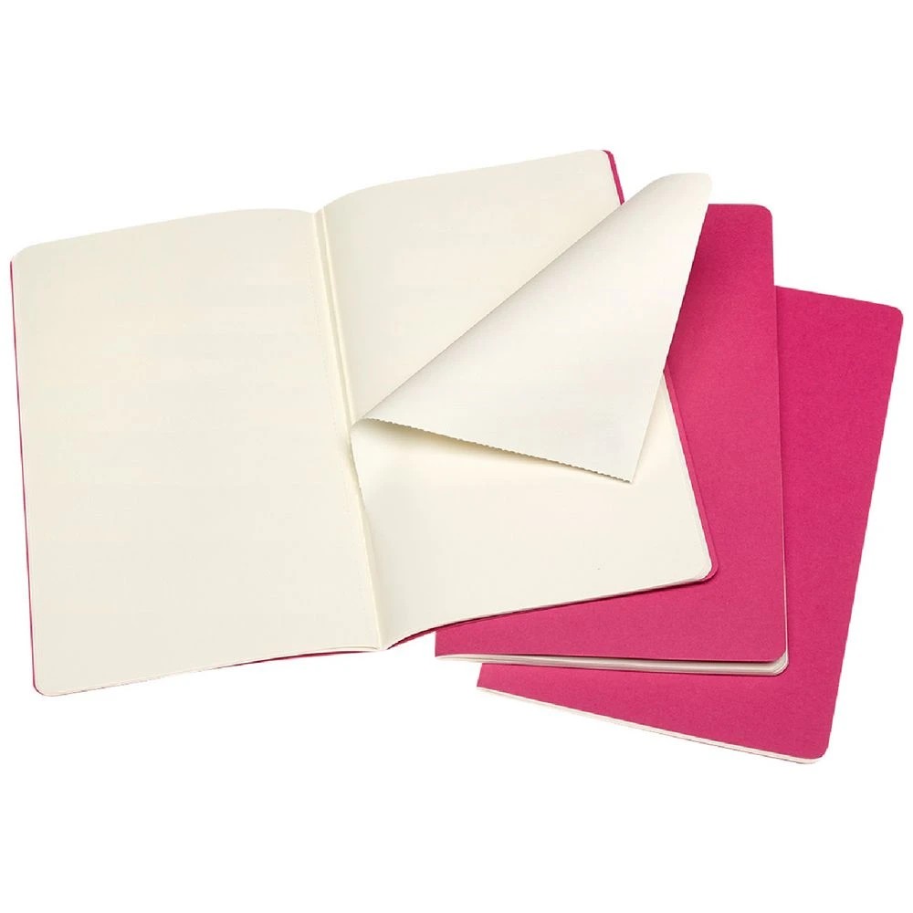 3 Moleskine Cahier Plain Notebook Pink 3 Pack, 3 of 5