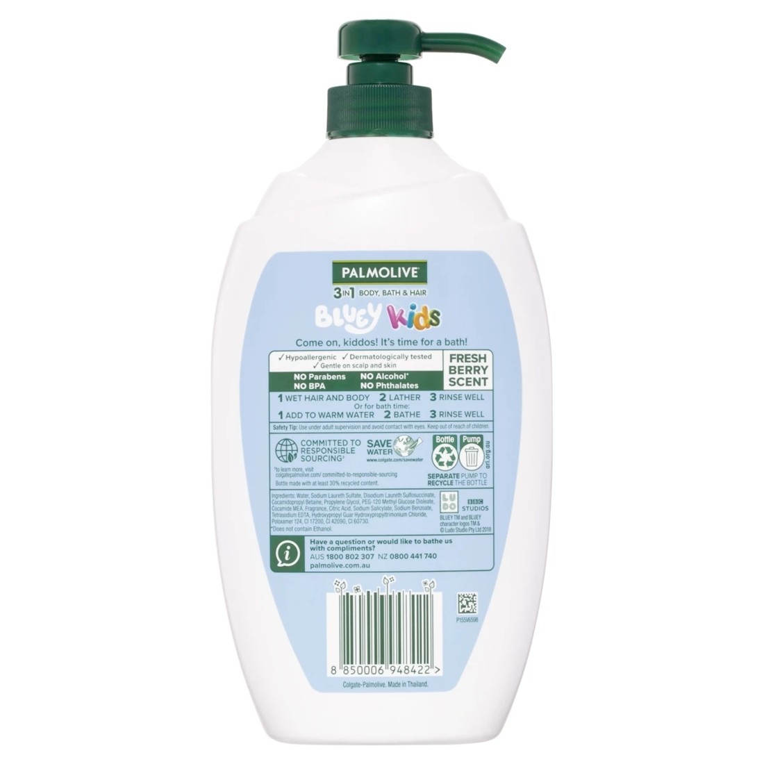2 Palmolive Kids Bluey 3-in-1 Body, Bath and Hair Wash 1L - Berrylicious, 2 of 8