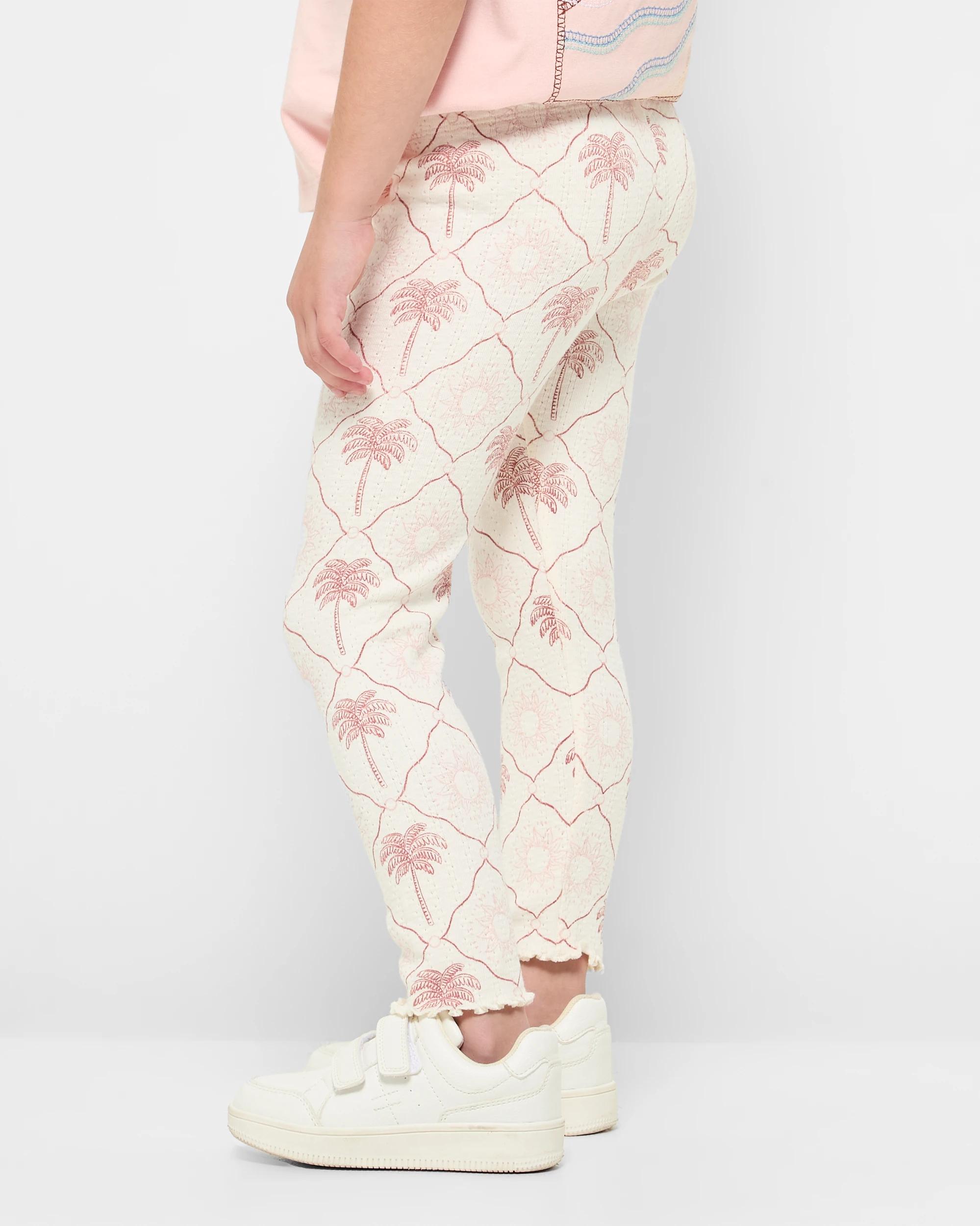 3 Target Australian Cotton Pointelle Rib Leggings PALM TILE, 3 of 5