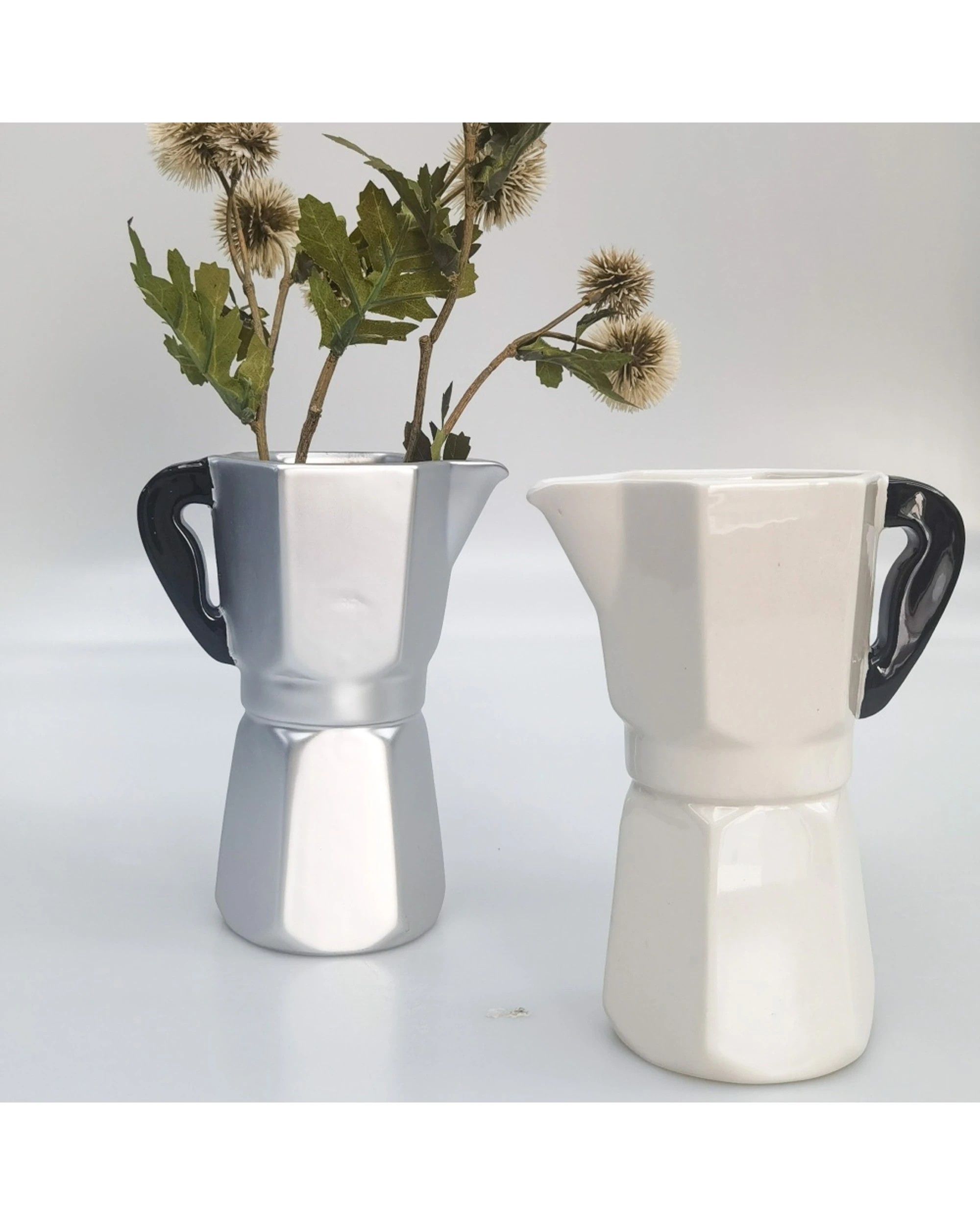 2 Urban Products Coffee Pot Ceramic Vase Kitchenware 16cm Durable Ceramic Glossy Finish - White, 2 of 4