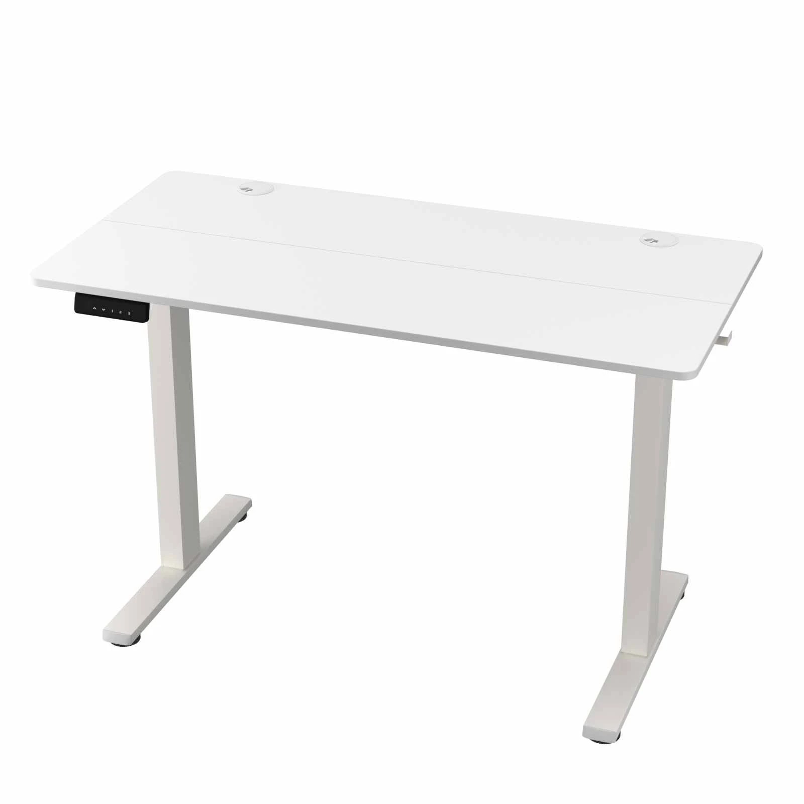 1 Costway 120cm Electric Standing Desk 3 Height Memory Computer Desk - White, 1 of 3