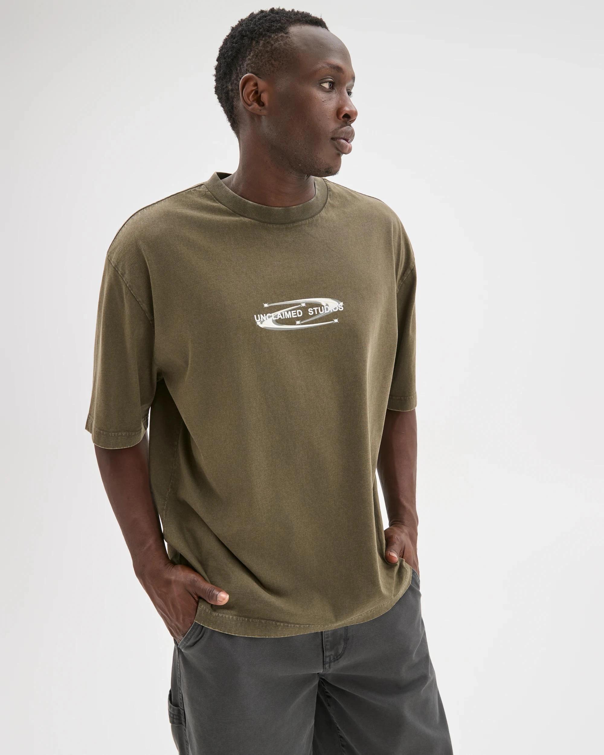 1 Commons Australian Cotton Boxy Fit Graphic T-Shirt WORN BLACK, 1 of 6