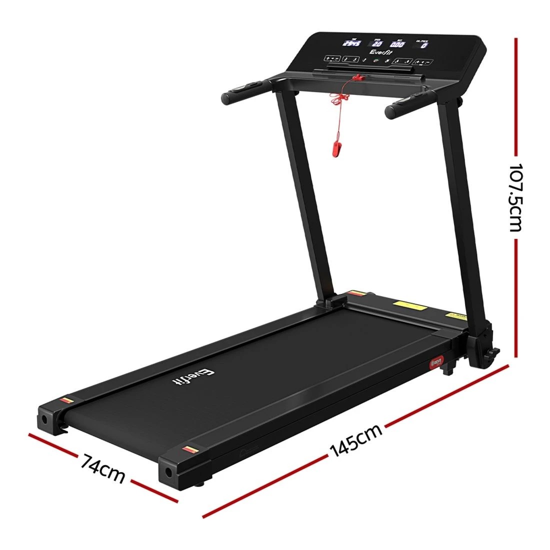 2 Everfit Treadmill Electric Home Gym Fitness Exercise Knob Foldable 420mm - Black, 2 of 6