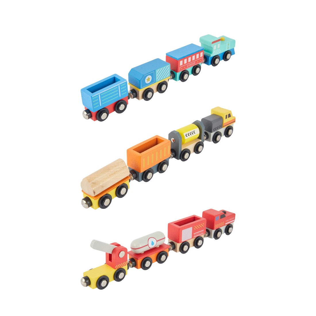 4 Wooden Train and Carriage Set - Assorted, 4 of 10