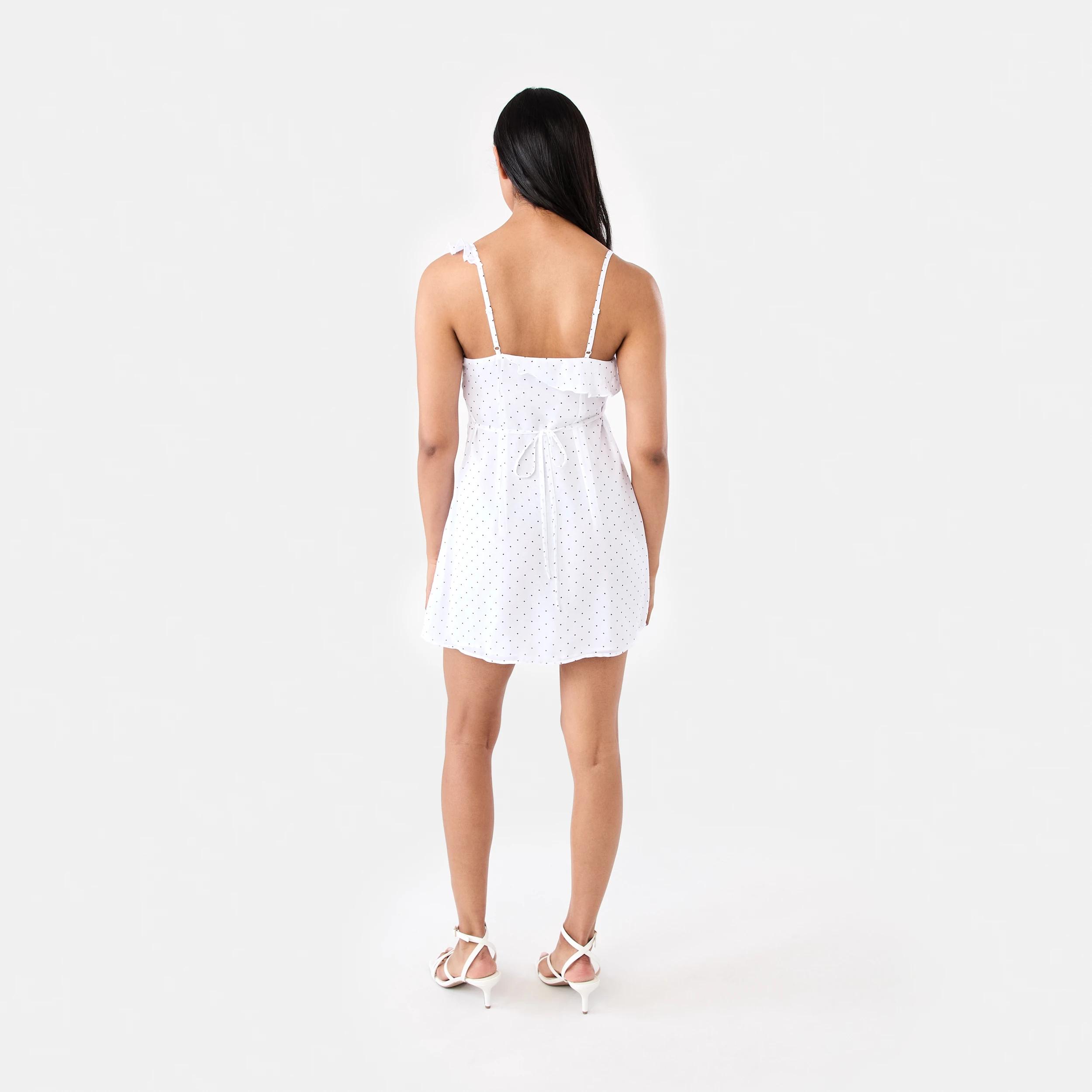 4 Rosette Mini Dress White Dot, 4 of 8