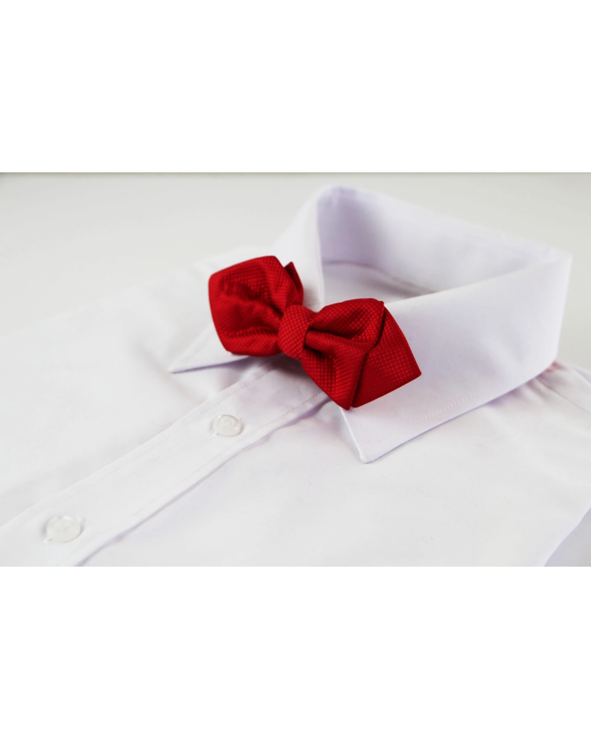 1 Zasel Mens Red Diamond Shaped Checkered Bow Tie - Red, 1 of 4