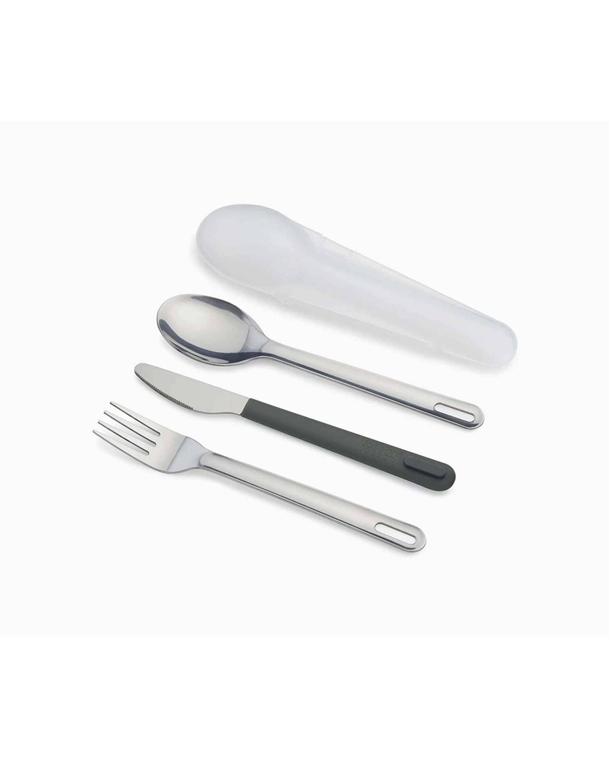 2 Joseph Joseph 3pc GoEat Stainless Steel Cutlery with Case Set Anthracite - Silver, 2 of 7