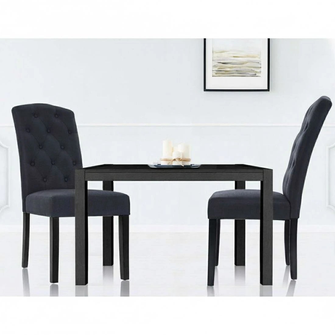 4 Artiss Dining Chairs Set of 2 Linen Parsons Chair Dark - Grey, 4 of 6