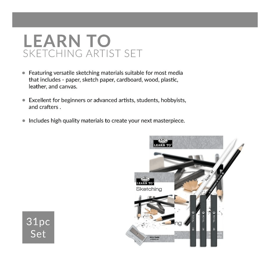 6 Royal & Langnickel Learn To Sketch Set 31 Pieces, 6 of 9