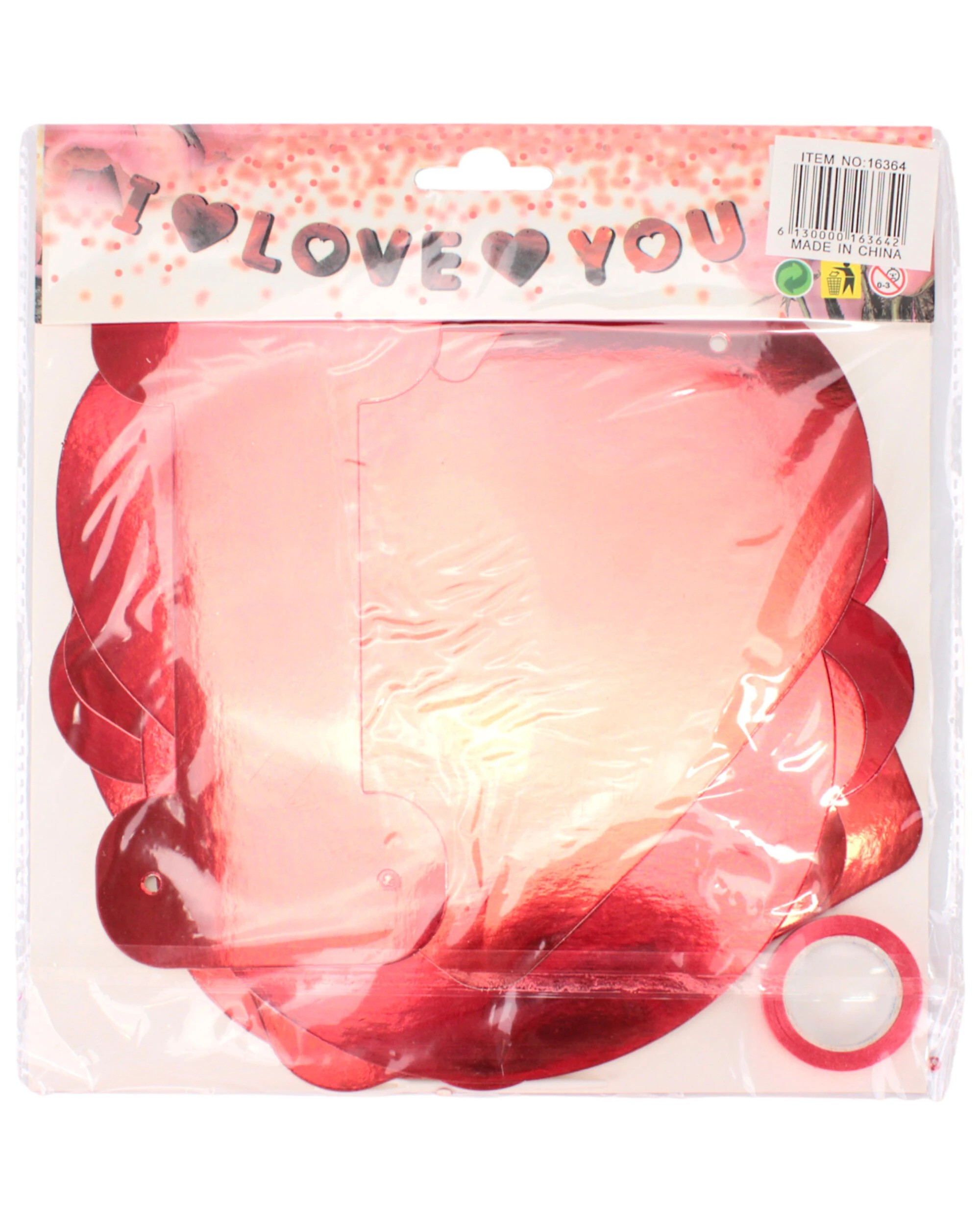 3 JD Party I Love You Letter Banner 5m - Red, 3 of 3