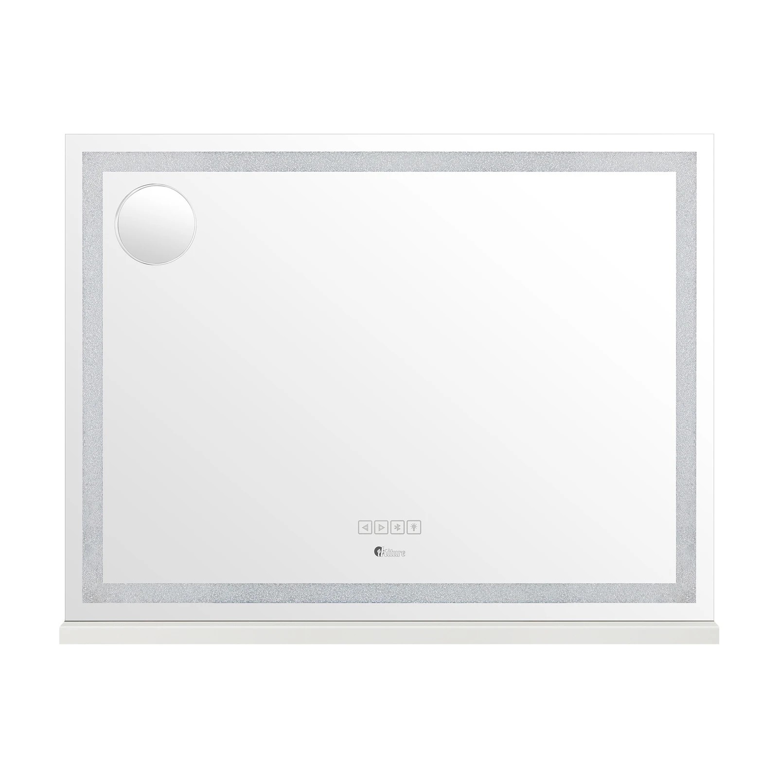 6 Oikiture Bluetooth Hollywood Led Makeup Mirror 80x62cm Crystal Vanity Mirrors
 - White, 6 of 7