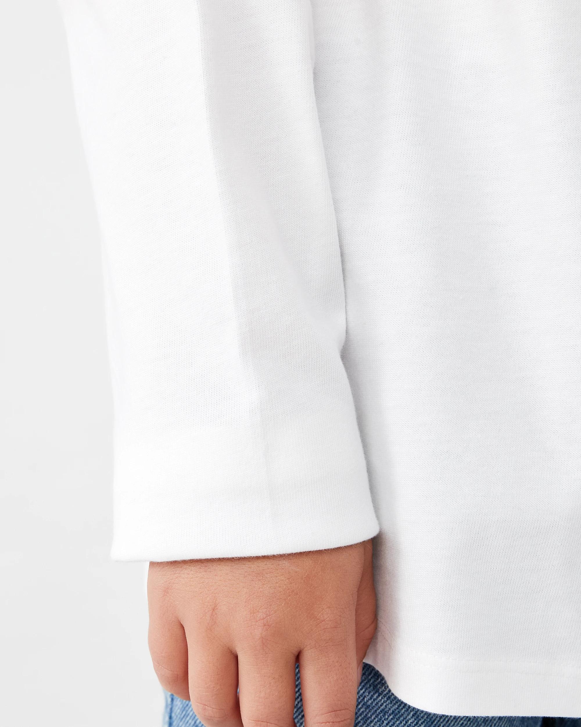 6 Long Sleeve Oversized T-shirt Wht Rainbw, 6 of 8