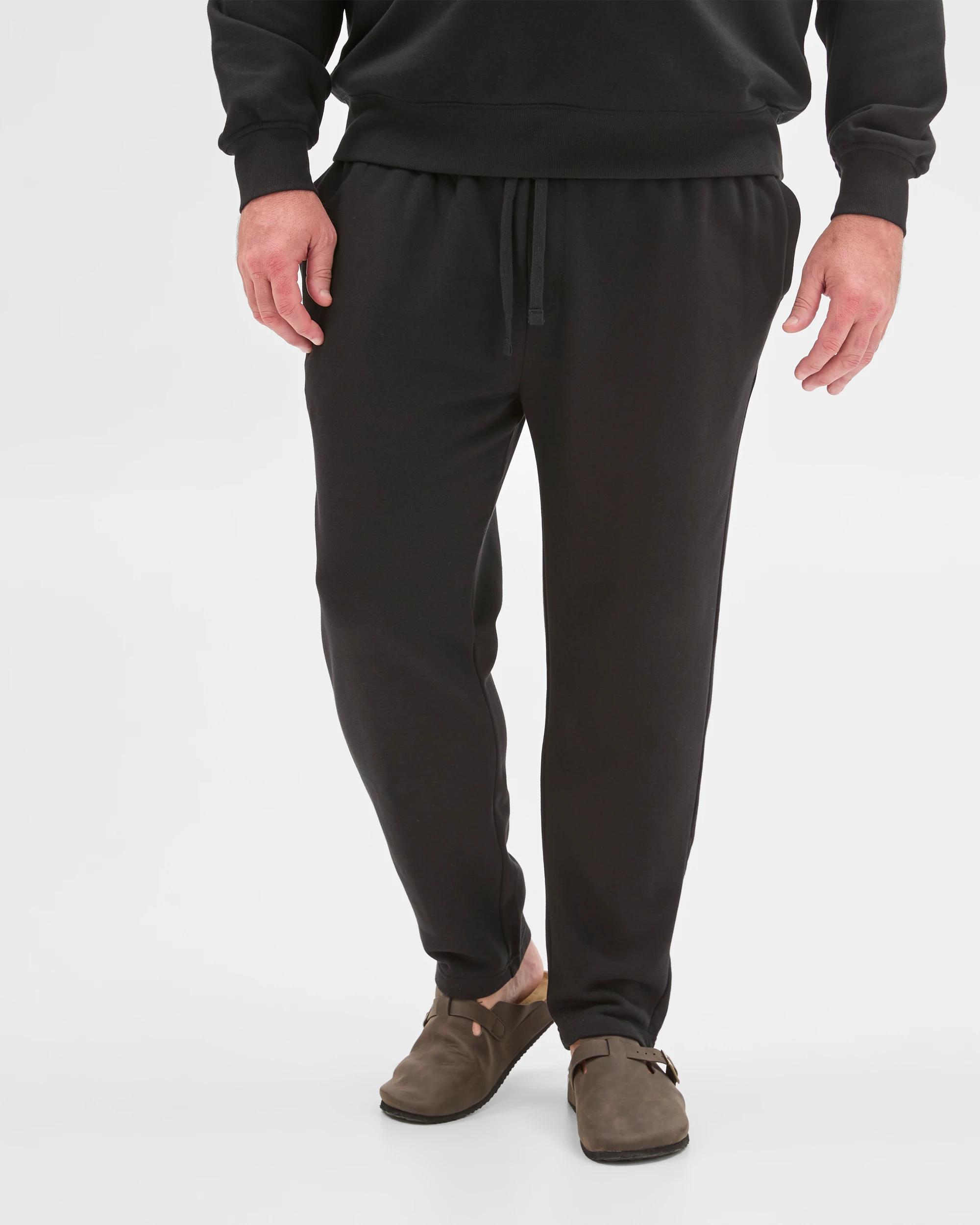 3 Target Man Plus Plus Size Australian Cotton Blend Non Cuffed Trackpants BLACK, 3 of 5