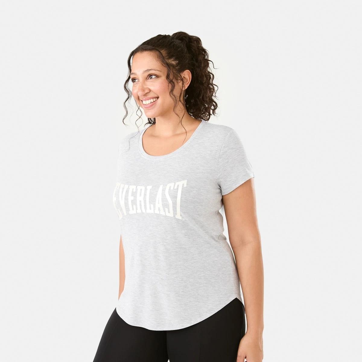 2 Everlast Womens Scoop Neck T-shirt Grey Marle, 2 of 6