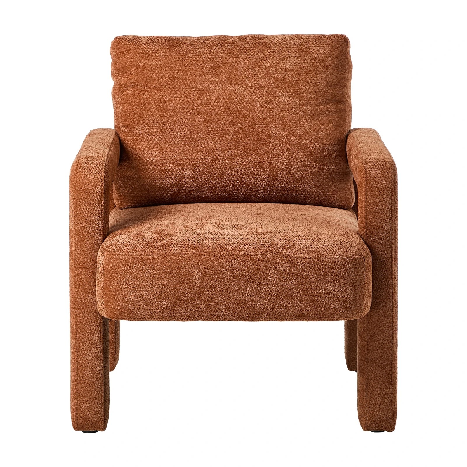 7 Oikiture Armchair Velvet Accent Chairs 1 Seater Lounge Sofa Chair - Orange, 7 of 10