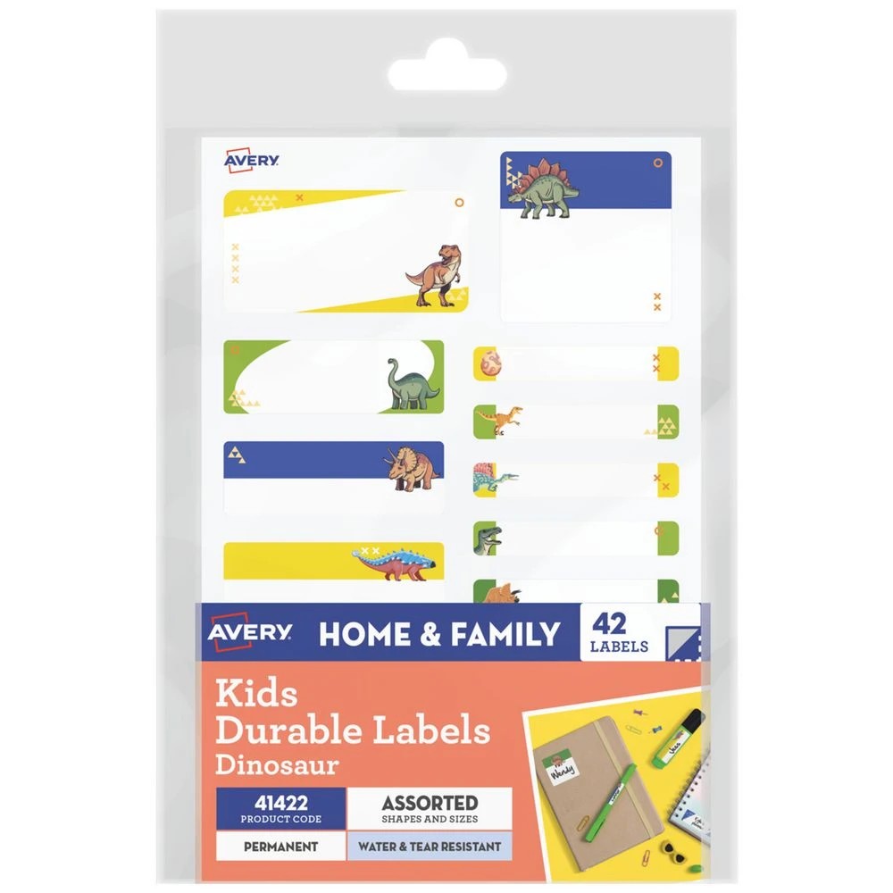 1 Avery Durable Labels Dinosaur 42 Pack, 1 of 1