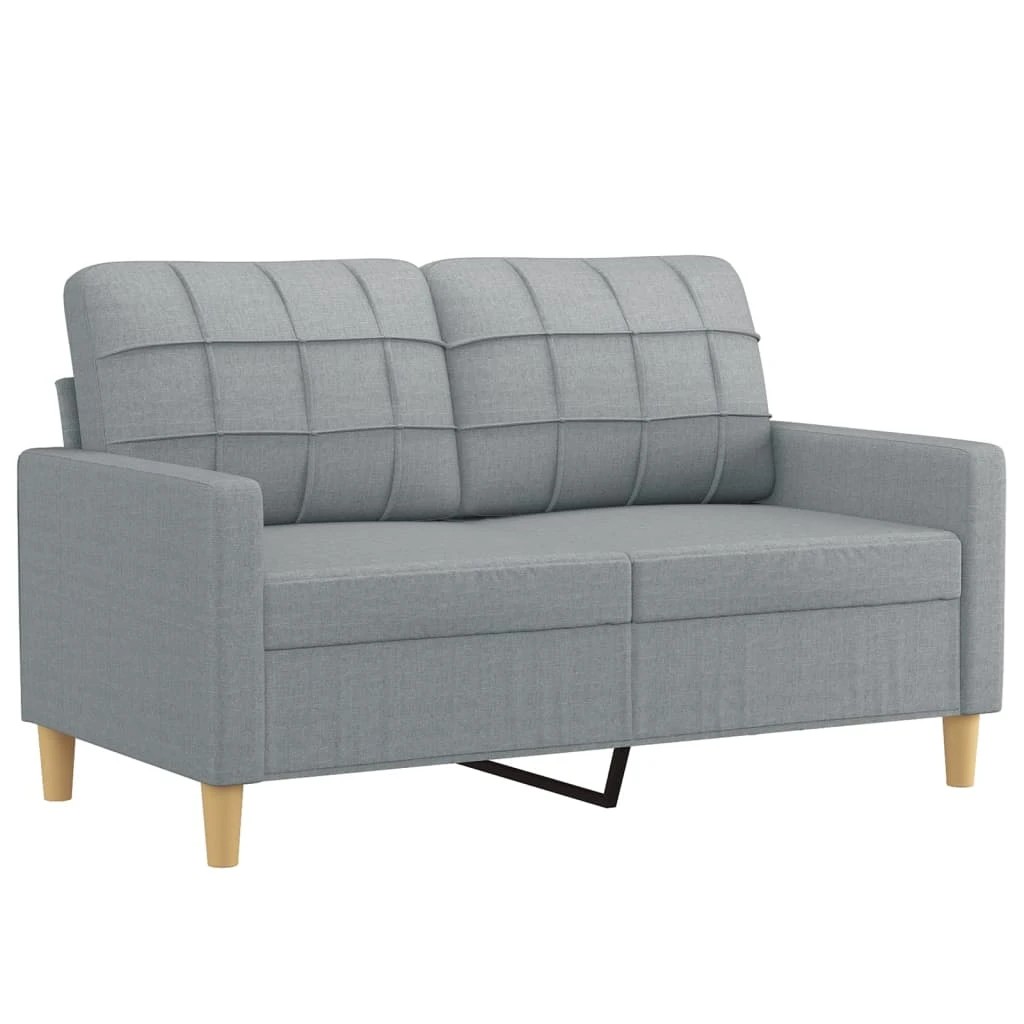 2 Vidaxl 3 Piece Sofa Set With Pillows Light Fabric - Grey, 2 of 8