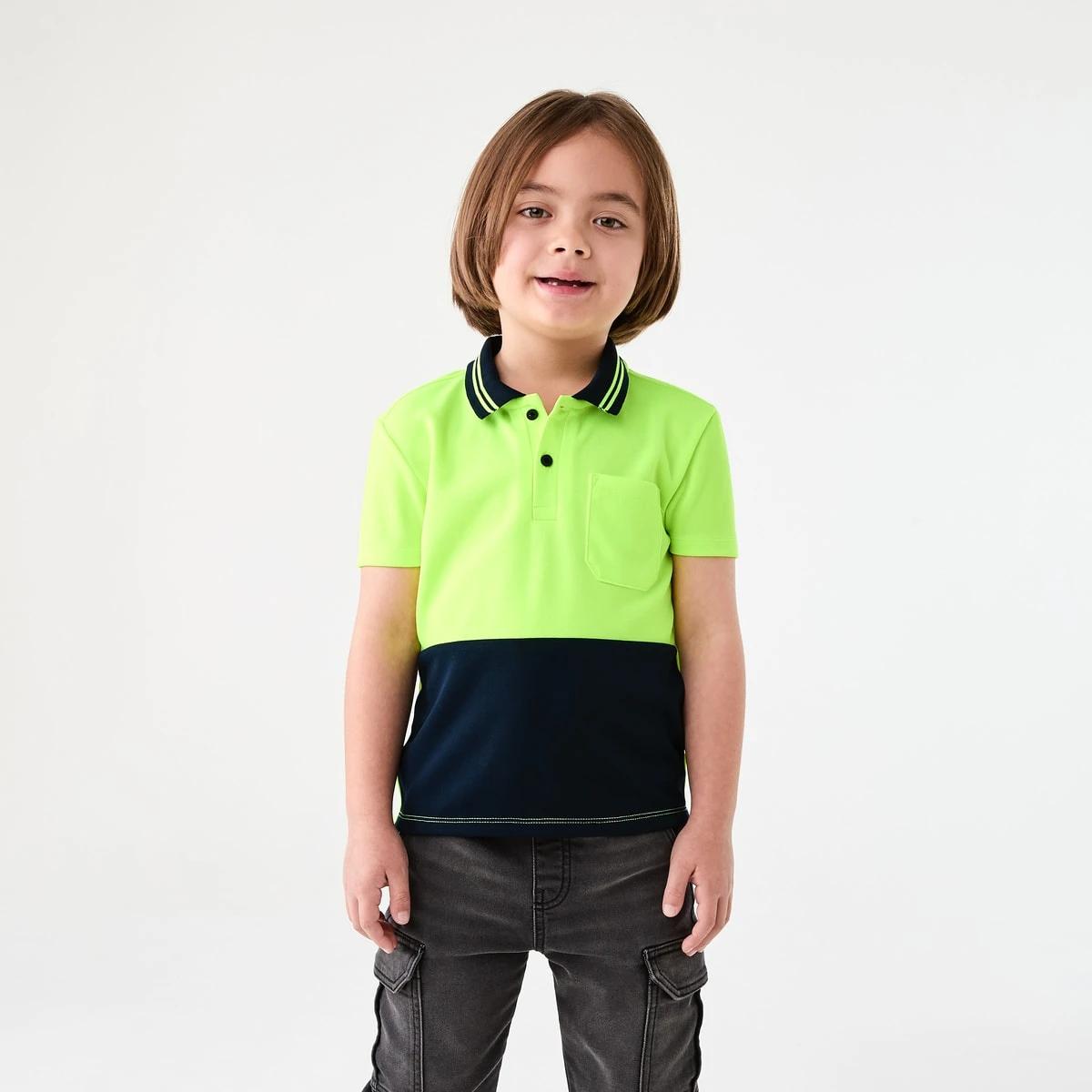 1 Mini Me Work Polo T-shirt FLURO YELLOW, 1 of 6