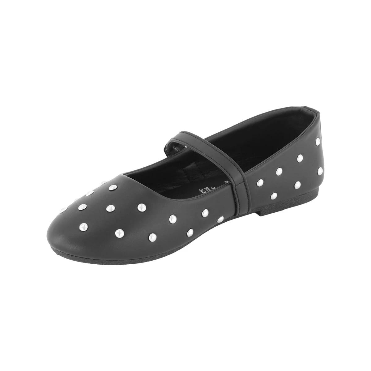 3 Senior Stud Flats Black, 3 of 5