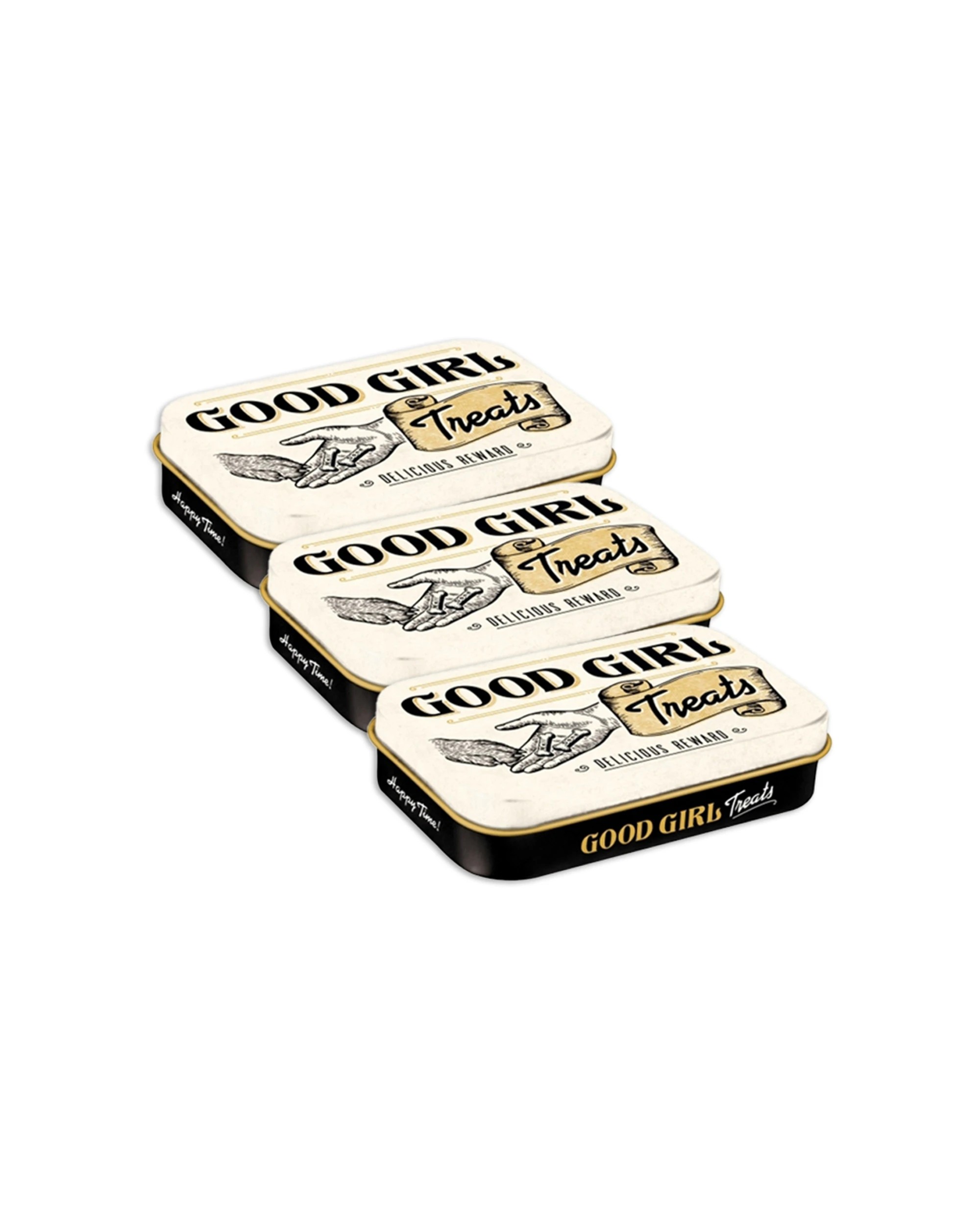 1 Nostalgic-Art 3PK Pet Treat Storage Box Metal Tin Box - Good Girl Treats - White, 1 of 1