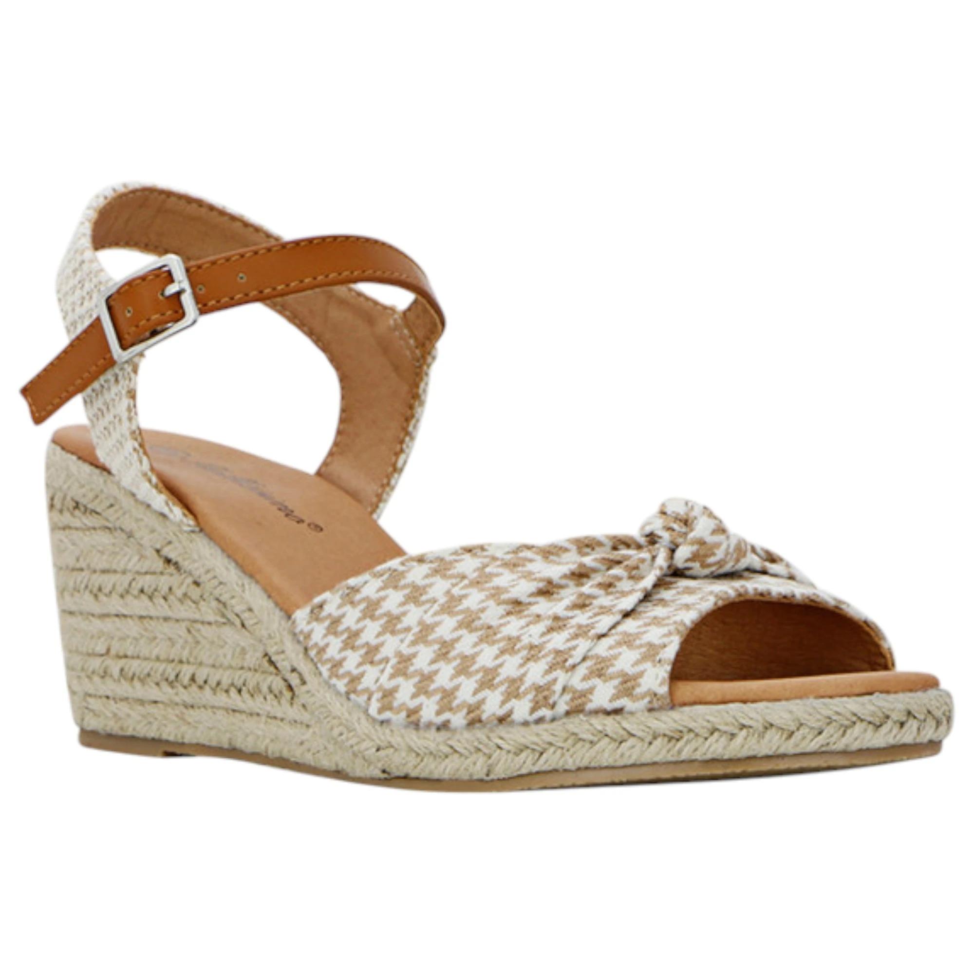 2 Bellissimo Womens Lou Wedge Sandals TAN MULTI, 2 of 3