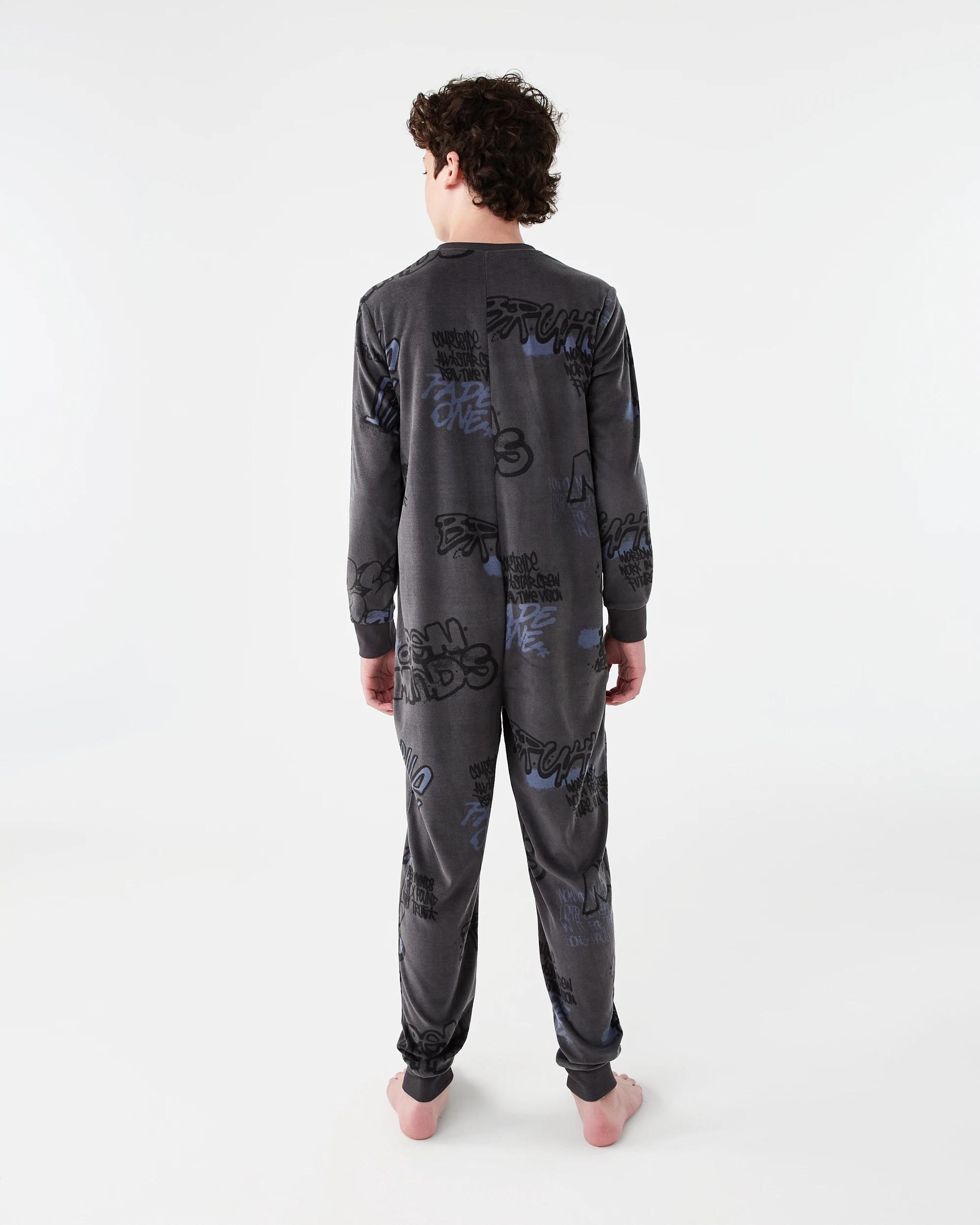 2 Ribbed All-in-One Sleepsuit Gry Grfiti, 2 of 7