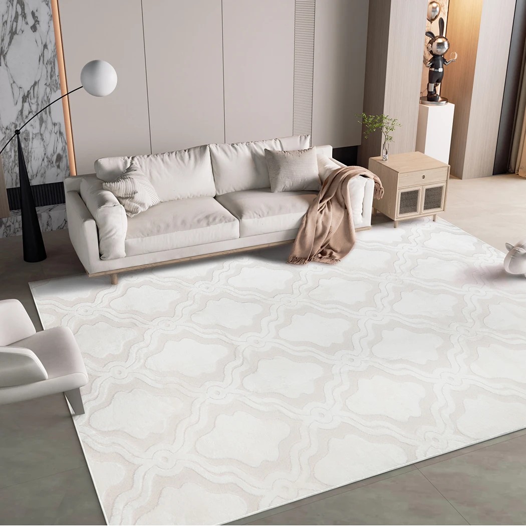 8 Marlow Machine Washable Floor Rug High-Low Textured Cream, 8 of 8